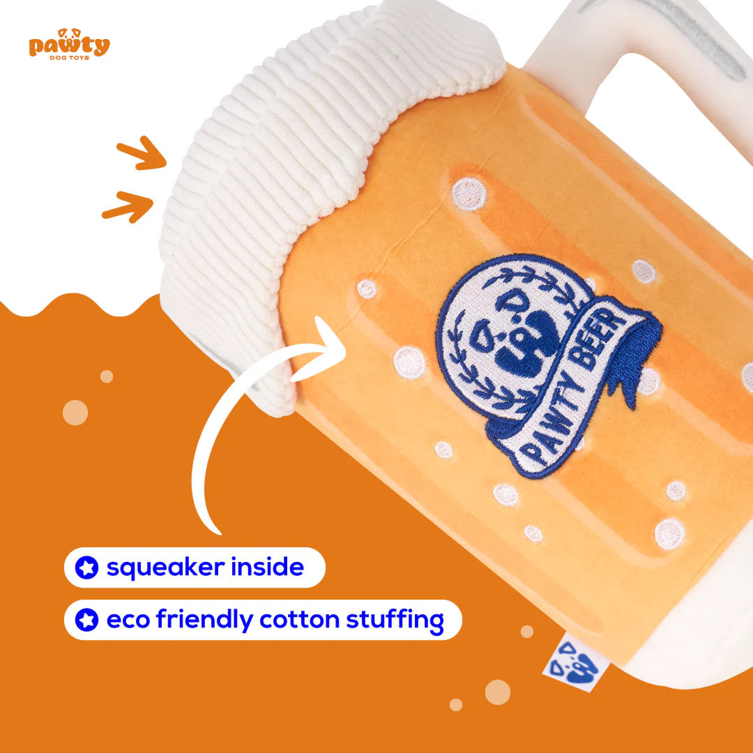 Pet Toy: PAWTY BEER PLUSH DOG TOY - Image 5