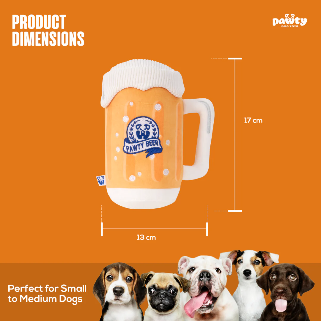 Pet Toy: PAWTY BEER PLUSH DOG TOY - Image 7