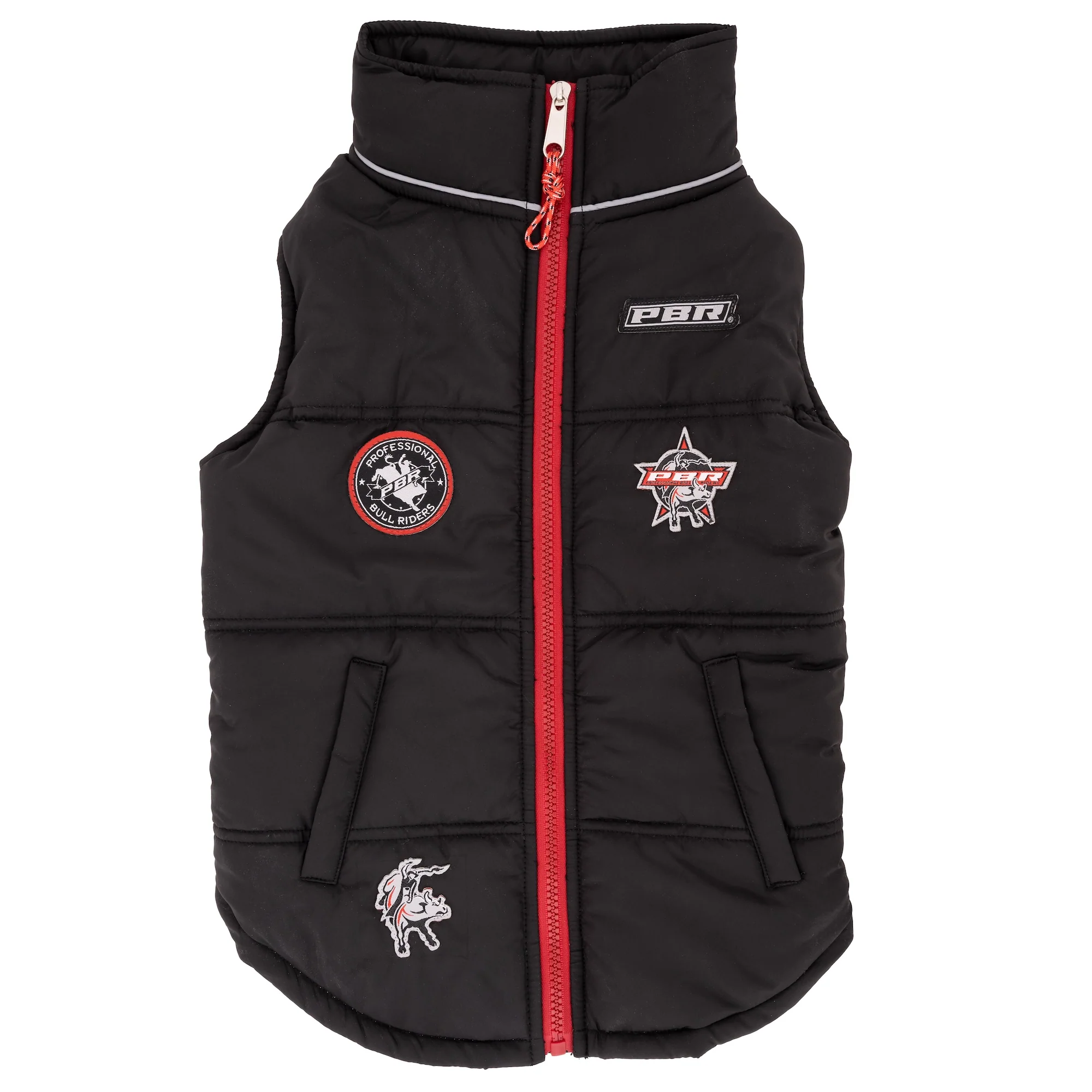 PBR Official Dog Puffer Vest - Zip-Up Insulated Pet Coat