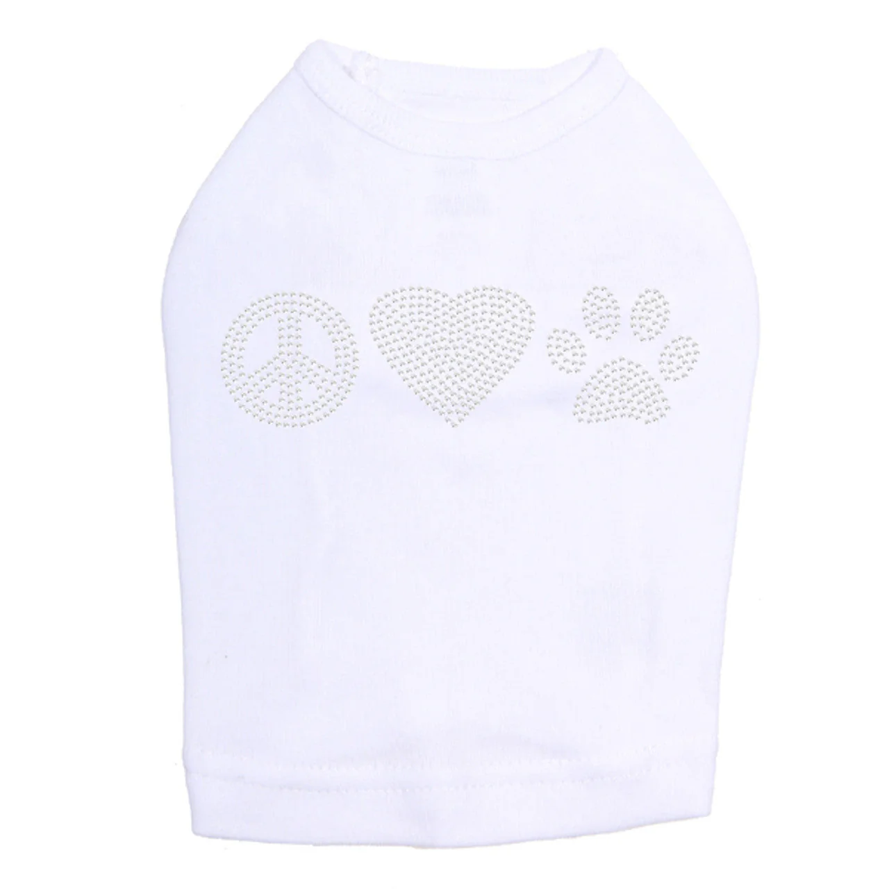 Peace, Love, Paw (Rhinestone) - Dog Tank