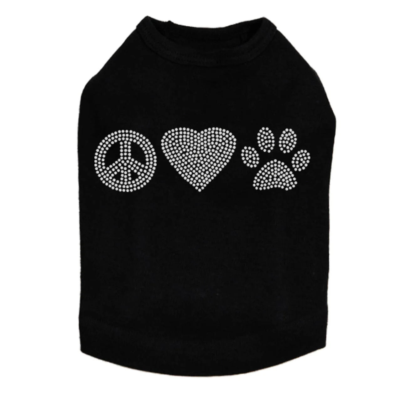 Peace, Love, Paw (Rhinestone) - Dog Tank - Image 3