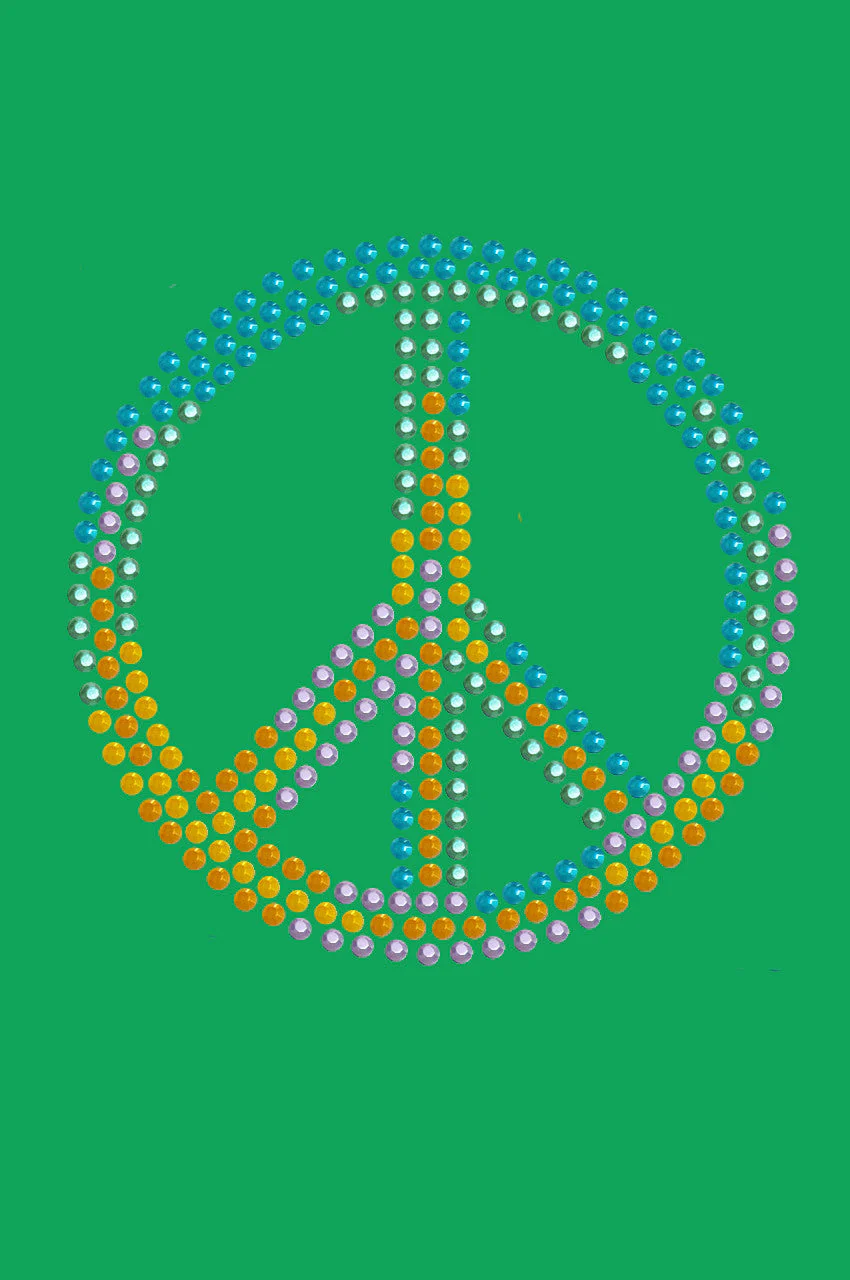Peace Sign (Blue, Orange, Yellow, & Green) - Bandanna - Image 3