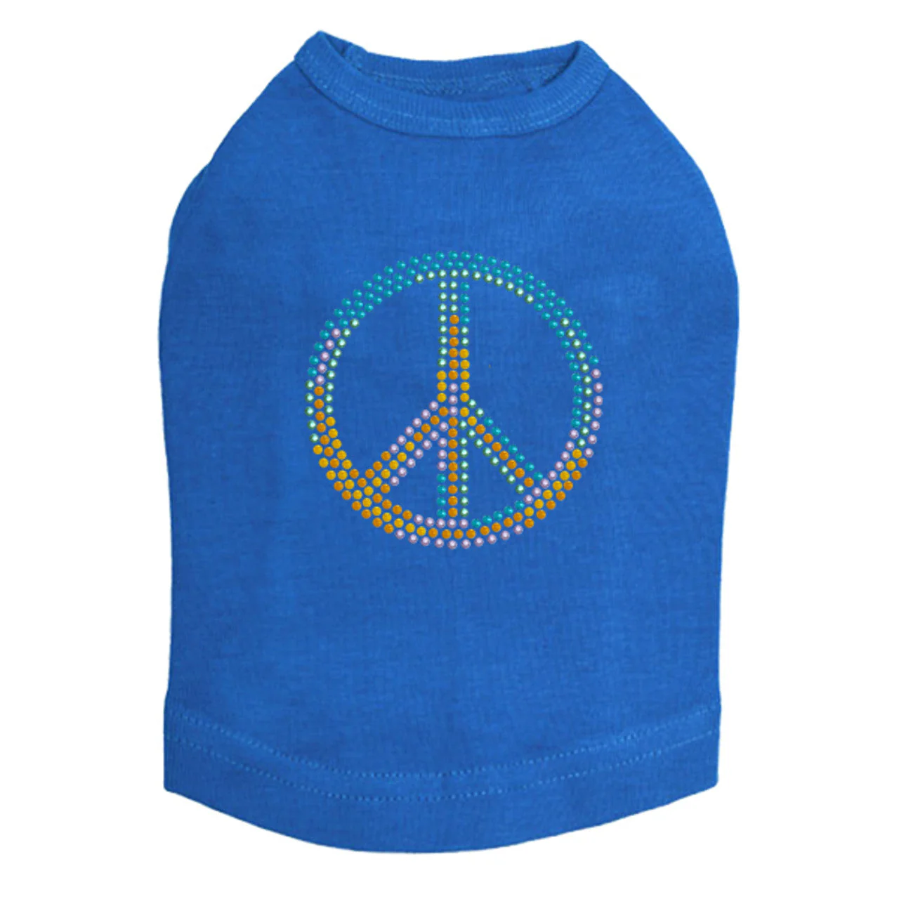 Peace Sign (Blue, Orange, Yellow, & Green) - Dog Tank - Image 10