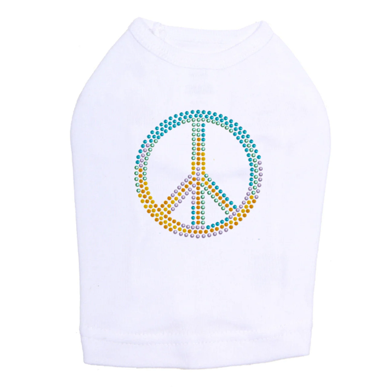 Peace Sign (Blue, Orange, Yellow, & Green) - Dog Tank - Image 11
