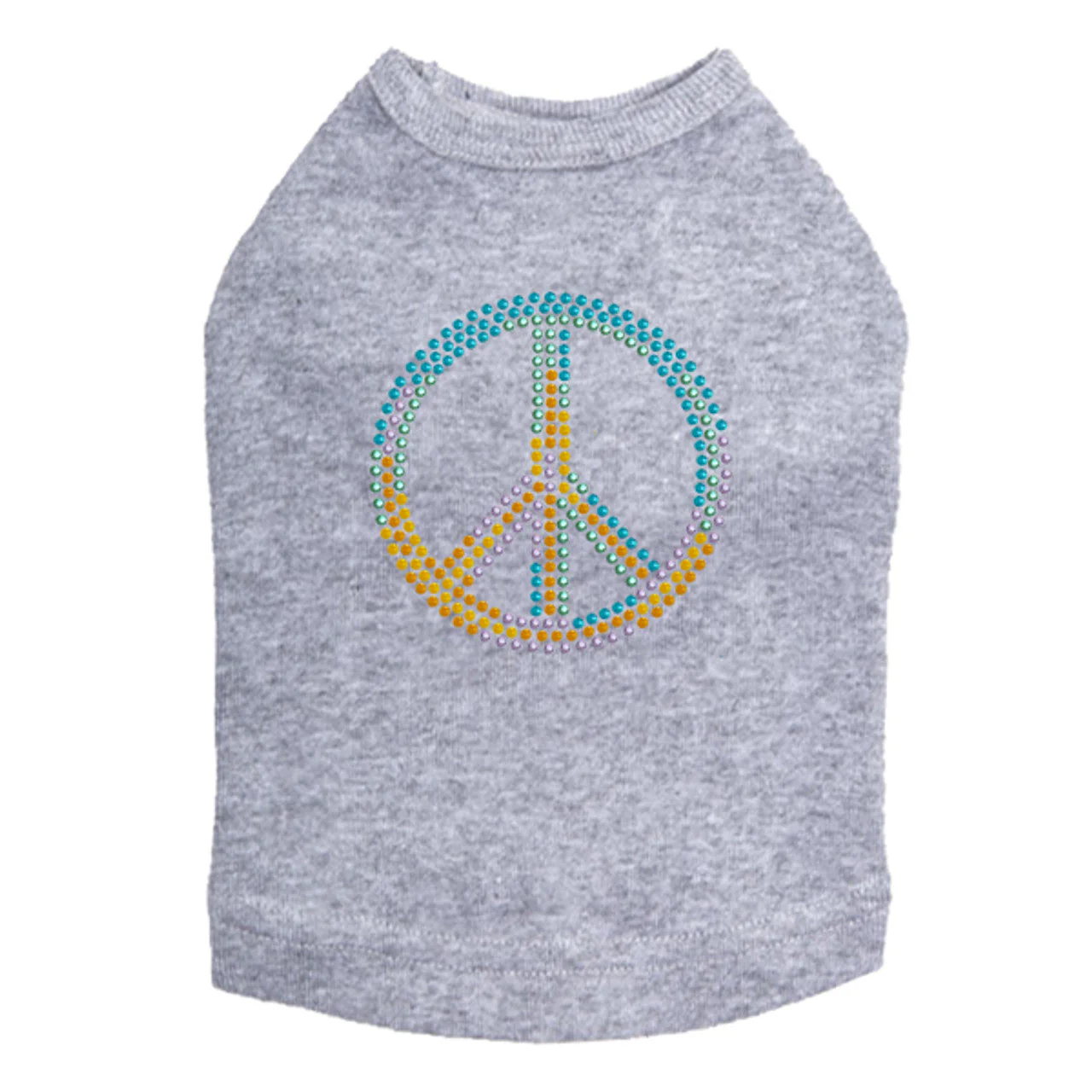 Peace Sign (Blue, Orange, Yellow, & Green) - Dog Tank - Image 12