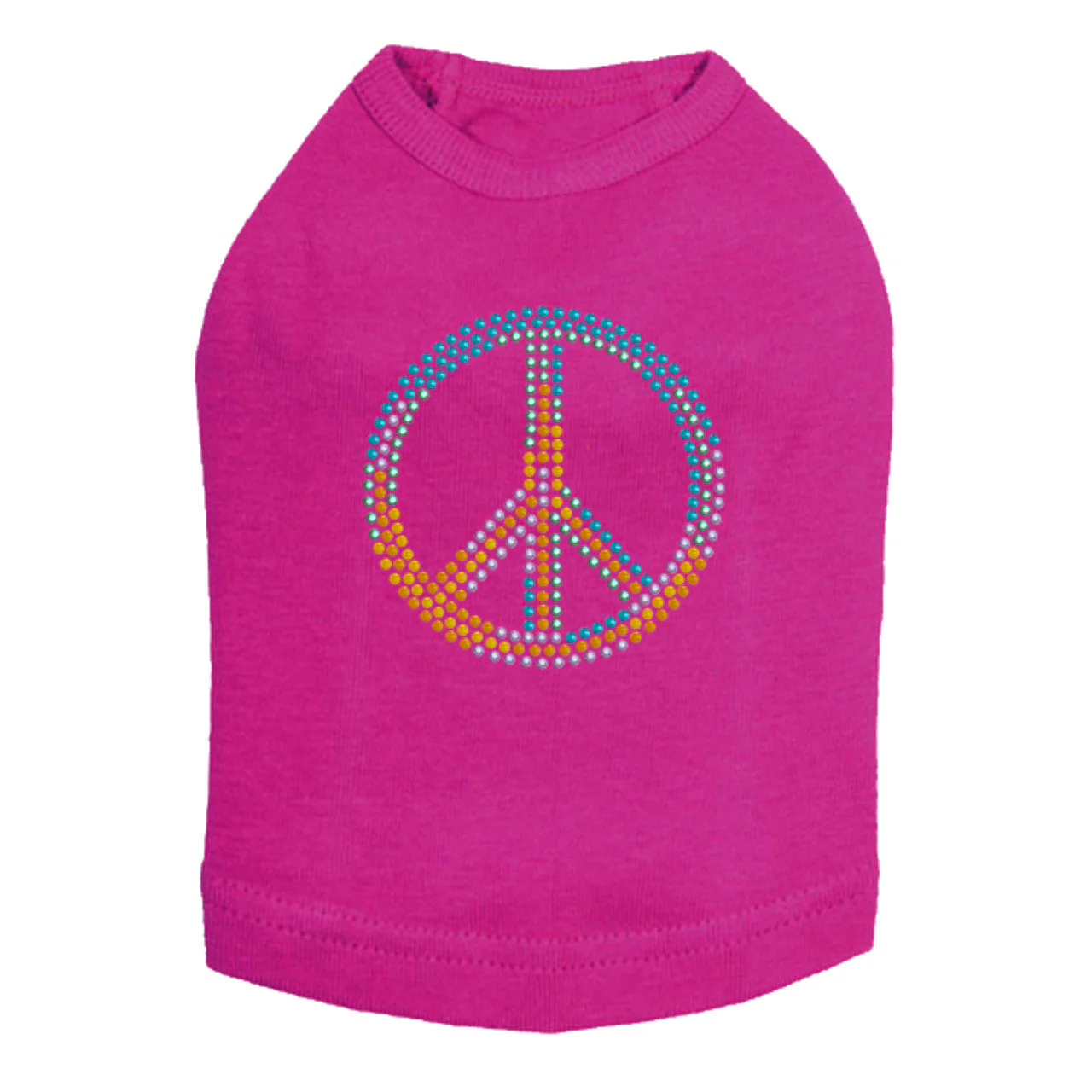 Peace Sign (Blue, Orange, Yellow, & Green) - Dog Tank - Image 13