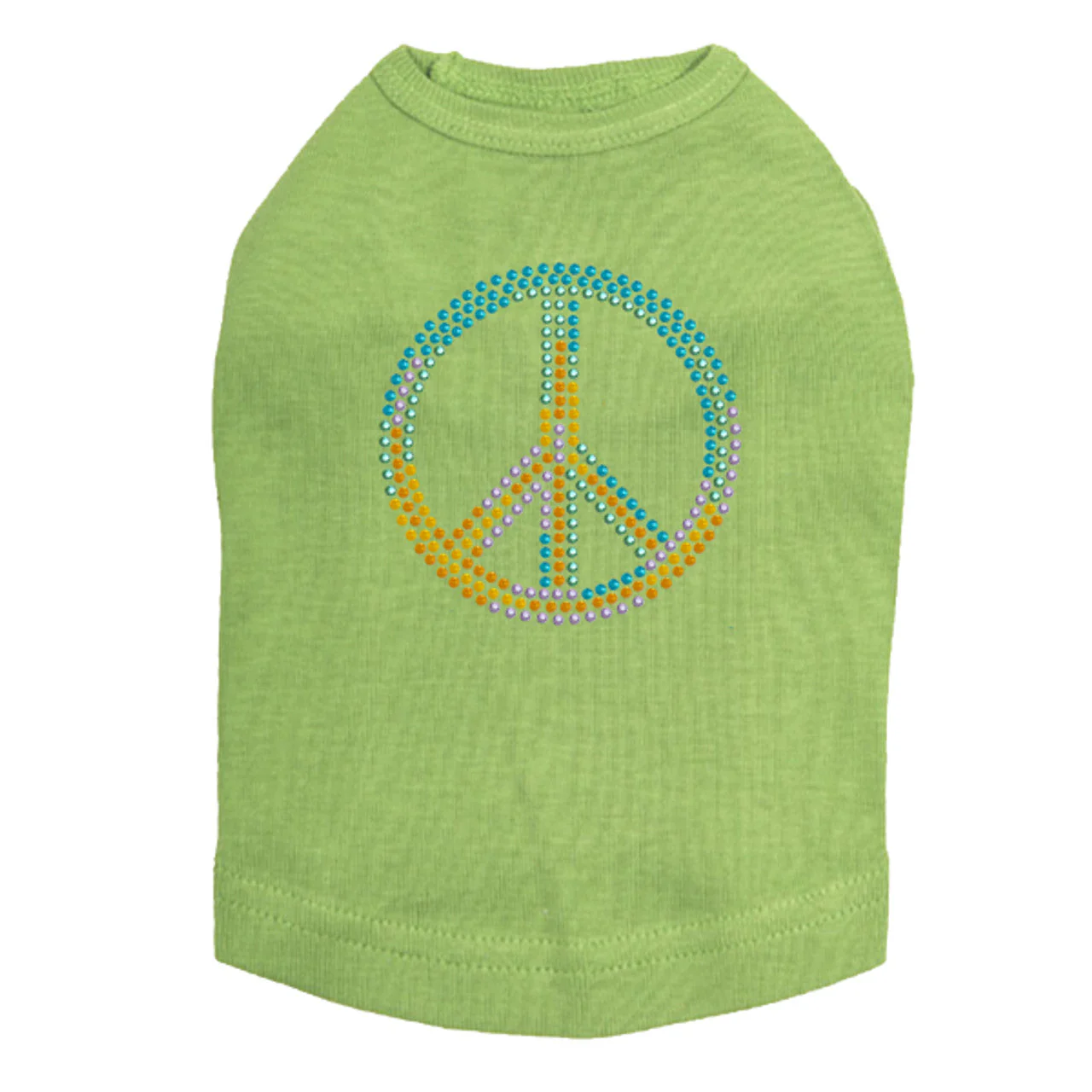 Peace Sign (Blue, Orange, Yellow, & Green) - Dog Tank - Image 14