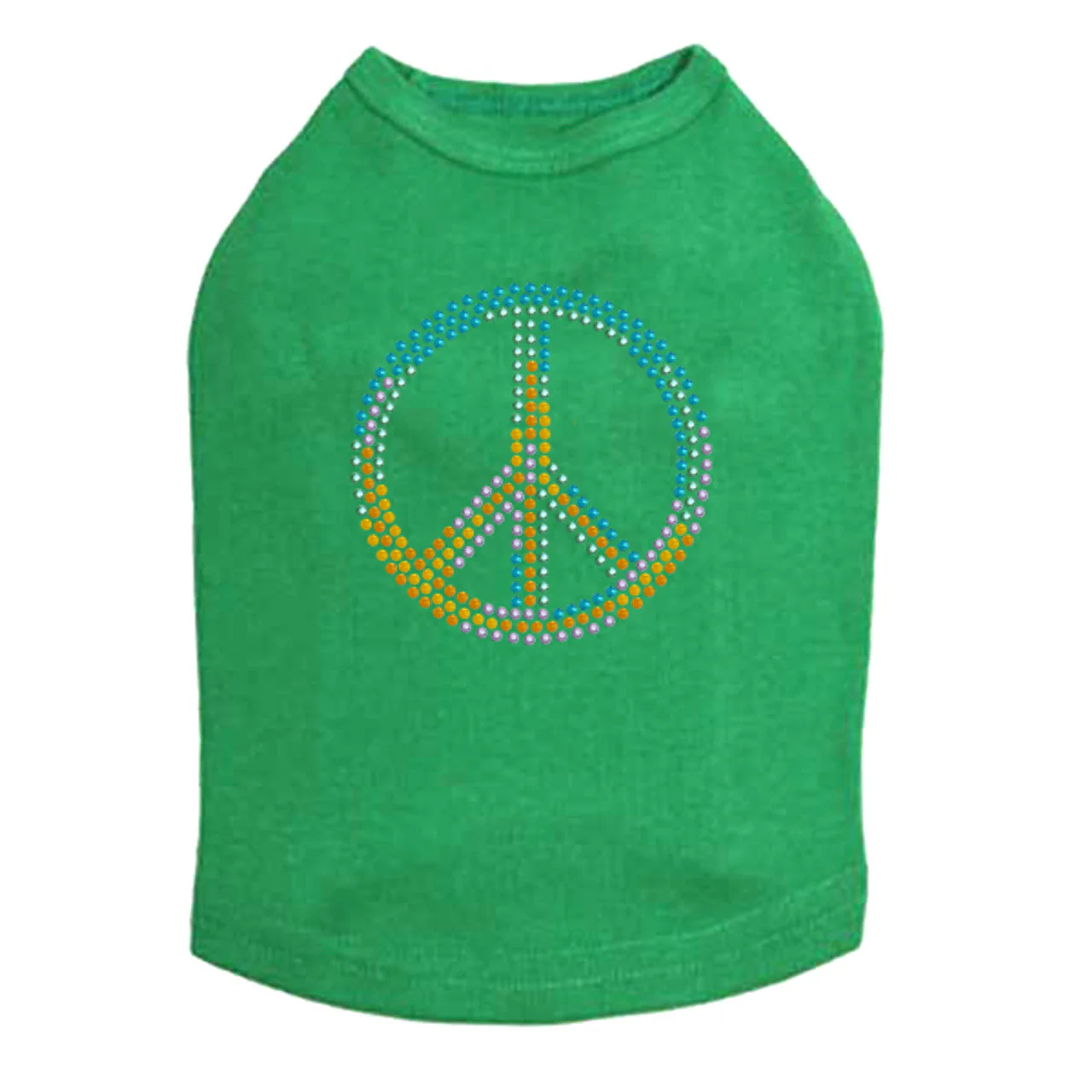 Peace Sign (Blue, Orange, Yellow, & Green) - Dog Tank - Image 5