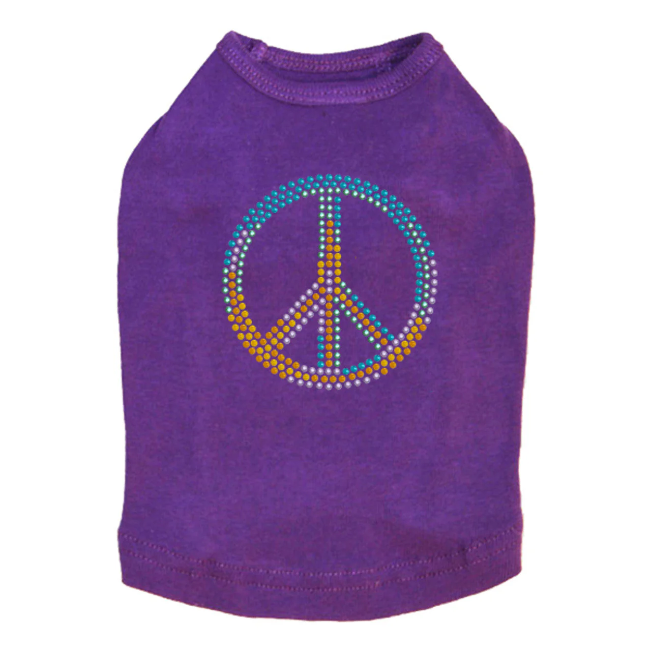 Peace Sign (Blue, Orange, Yellow, & Green) - Dog Tank - Image 6