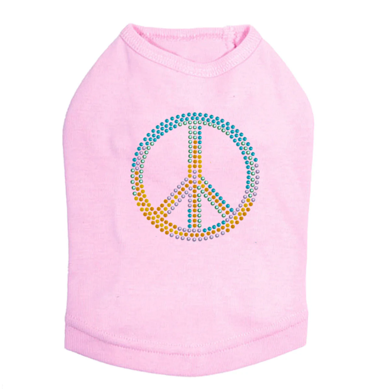 Peace Sign (Blue, Orange, Yellow, & Green) - Dog Tank - Image 8