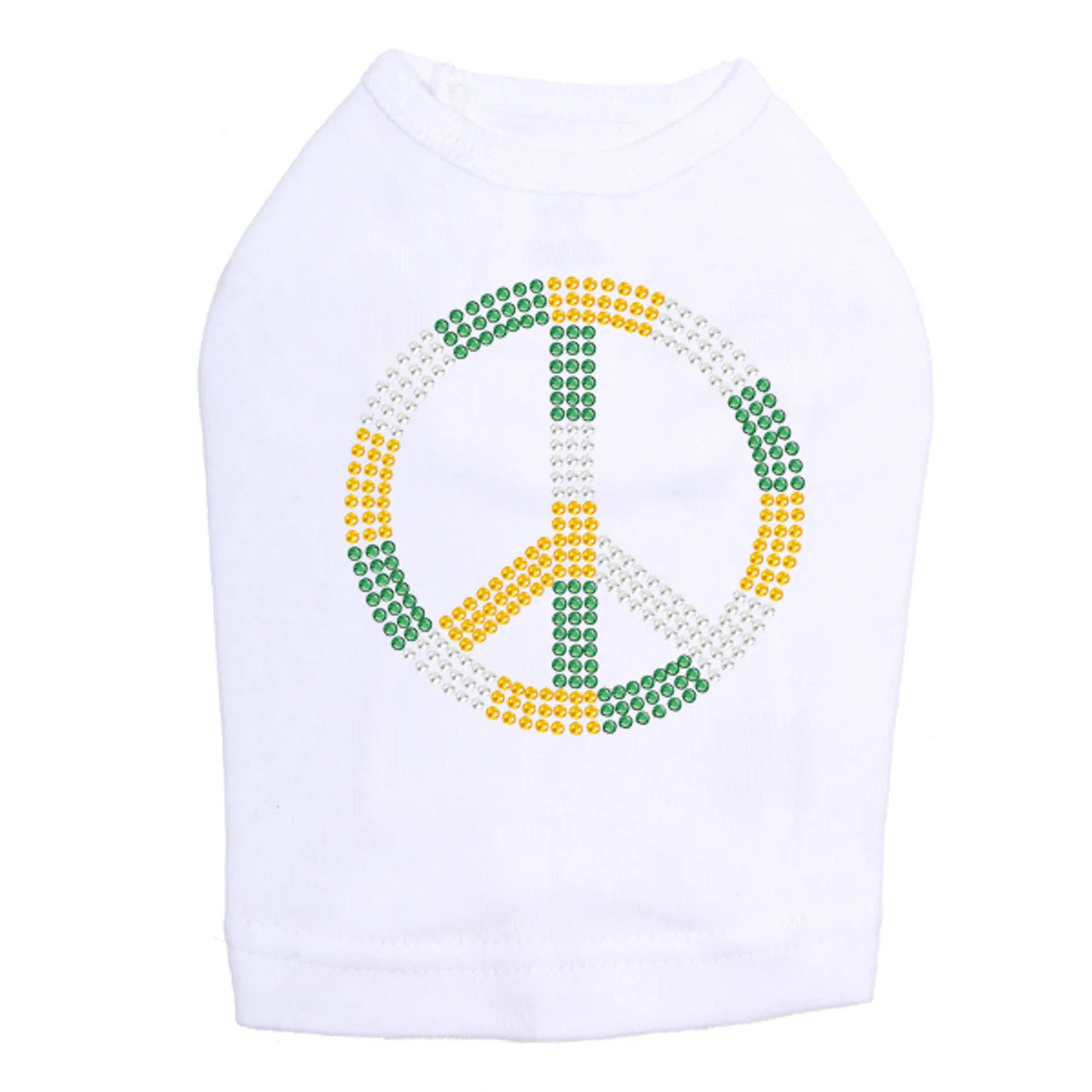 Peace Sign (Green, Gold, & Clear) - Dog Tank - Image 11