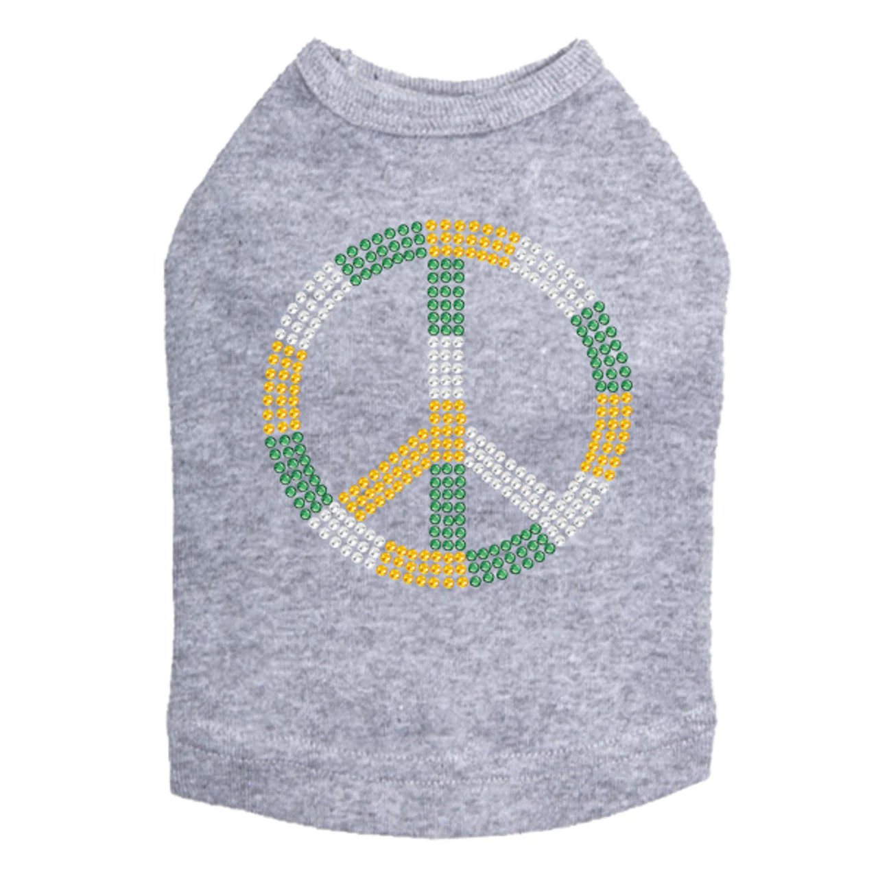 Peace Sign (Green, Gold, & Clear) - Dog Tank - Image 12