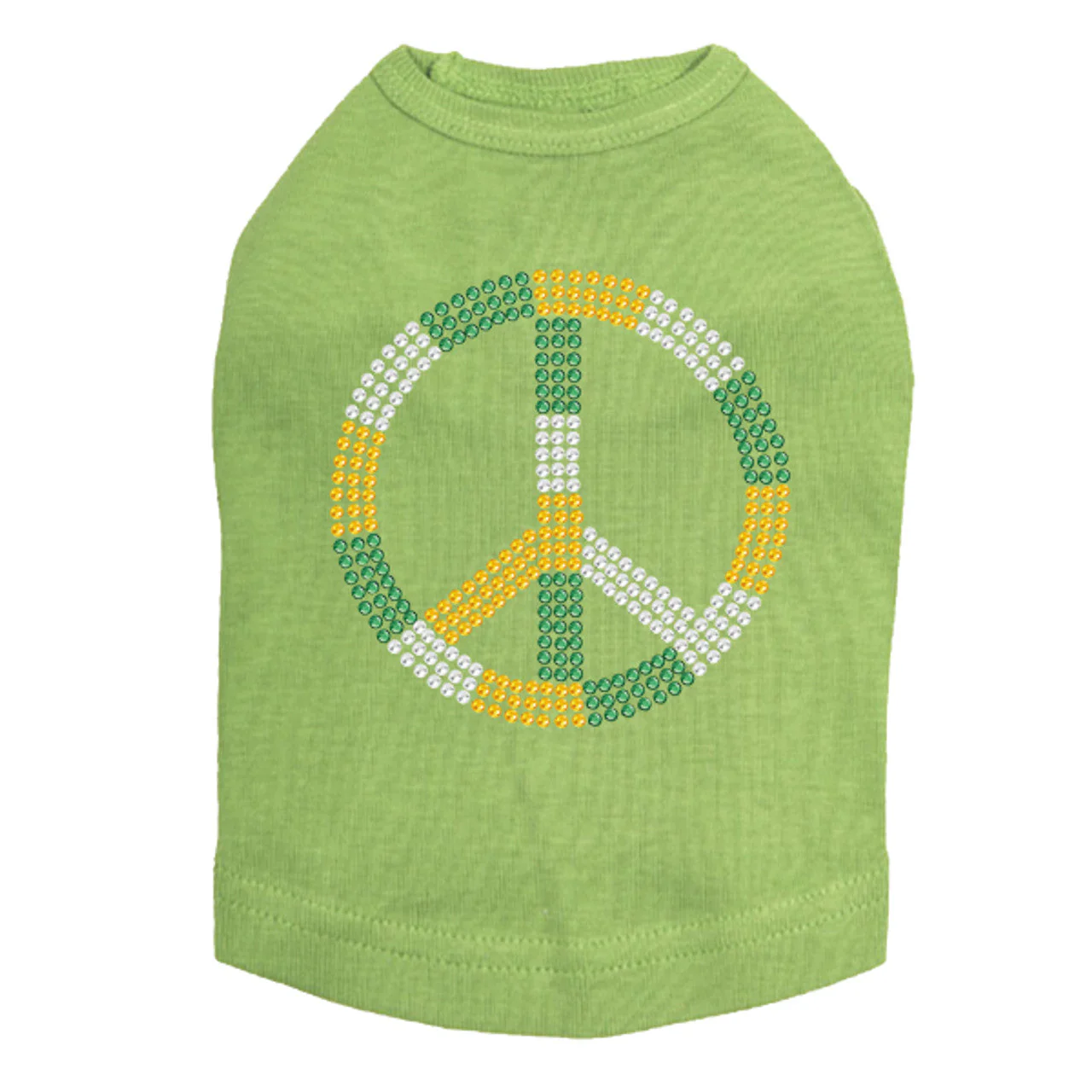 Peace Sign (Green, Gold, & Clear) - Dog Tank - Image 6