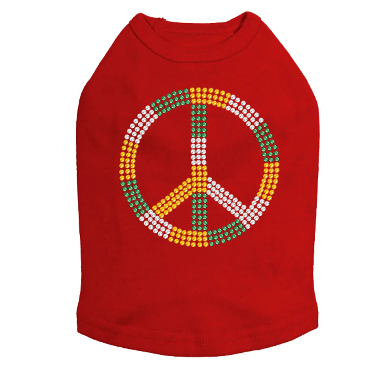 Peace Sign (Green, Gold, & Clear) - Dog Tank - Image 8