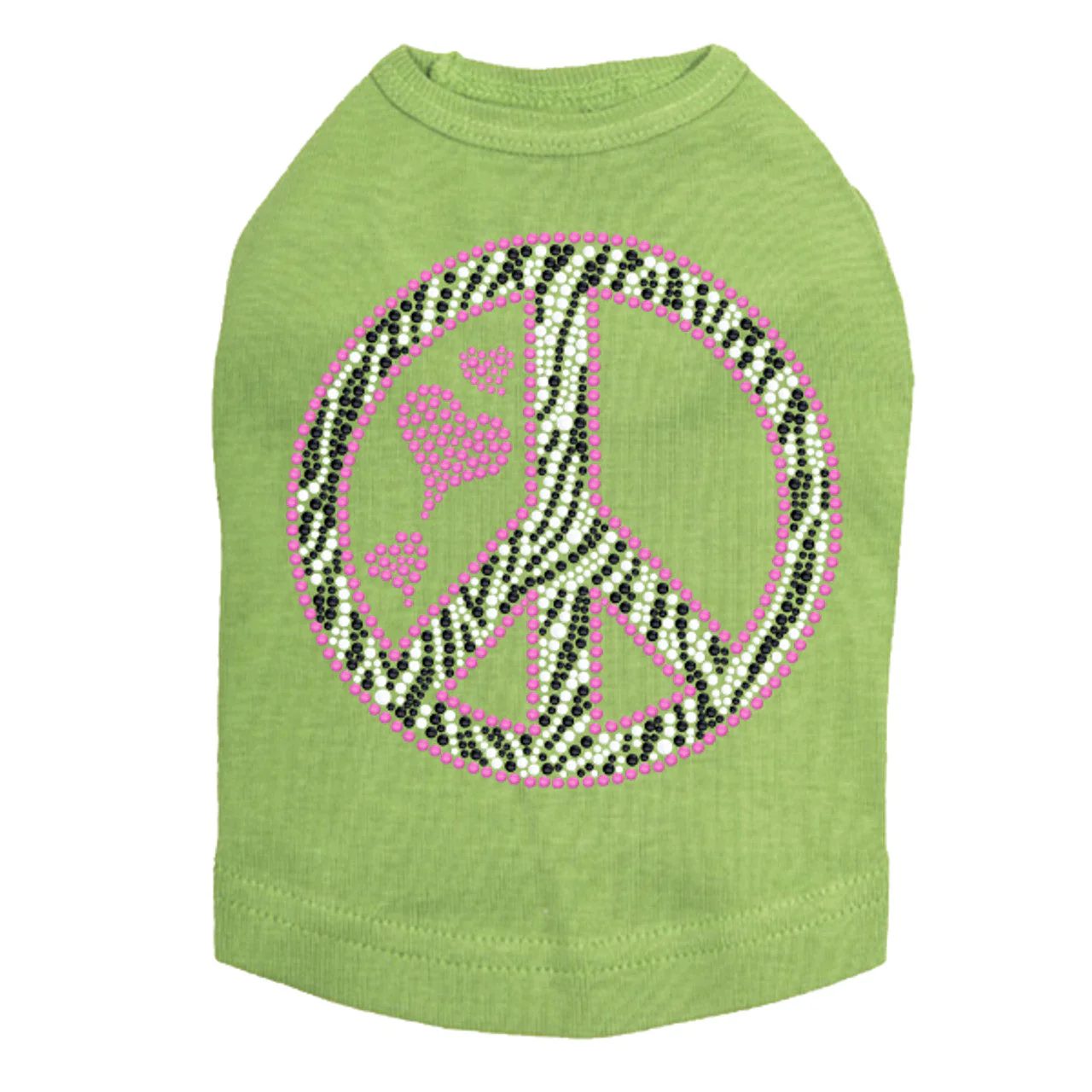 Peace Sign (Pink & Zebra Print) - Dog Tank - Image 14