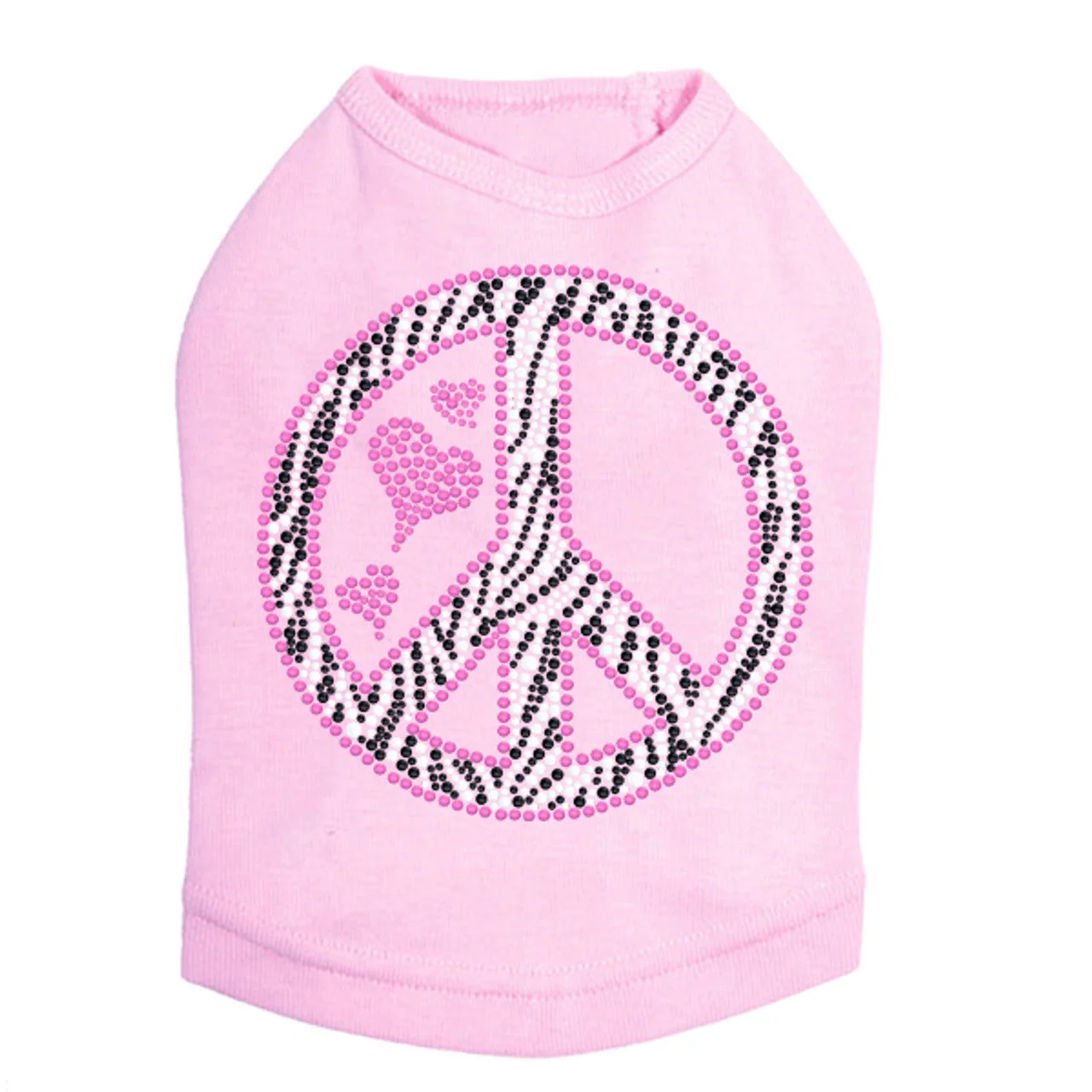 Peace Sign (Pink & Zebra Print) - Dog Tank - Image 9