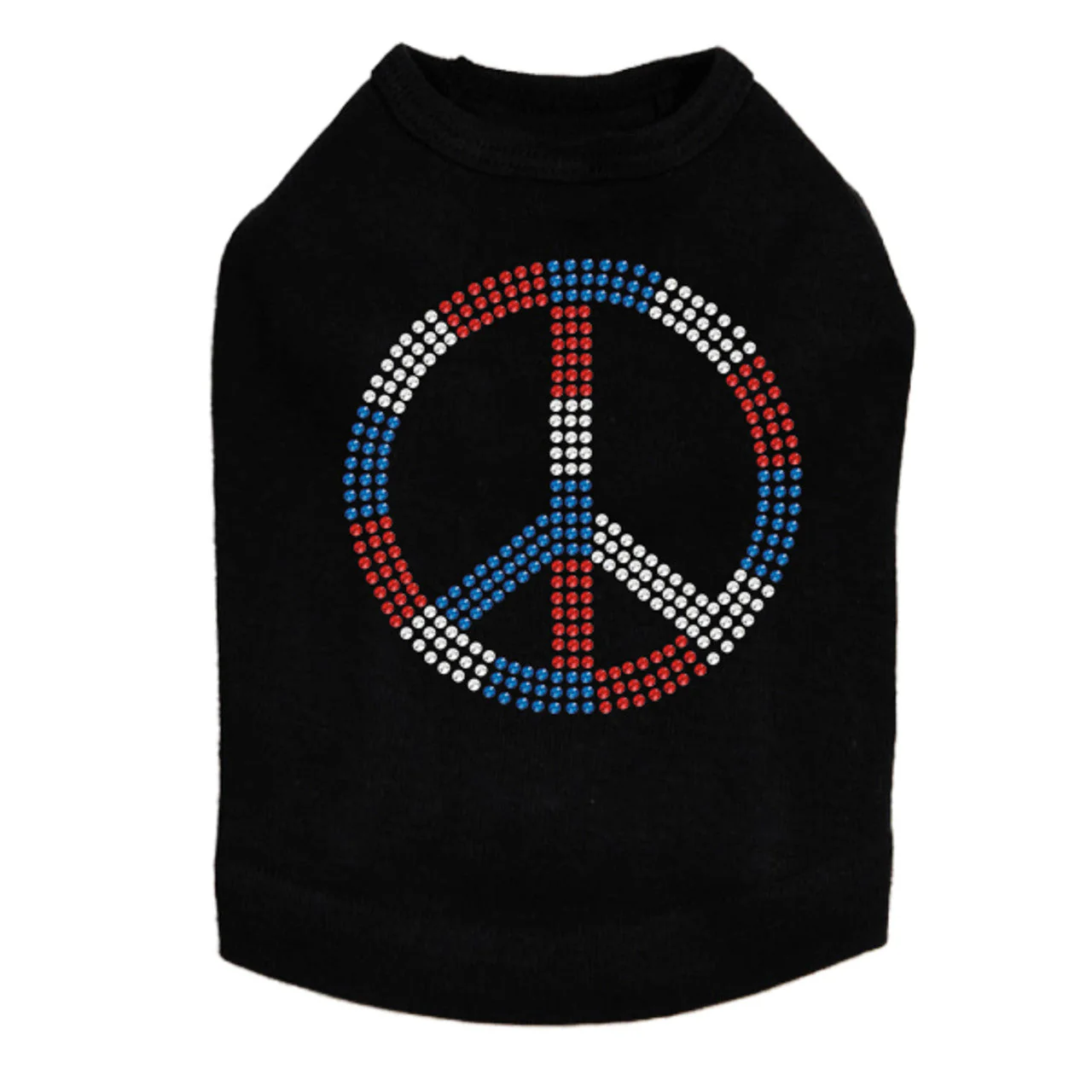 Peace Sign (Red, White, & Blue) - Dog Tank - Image 12