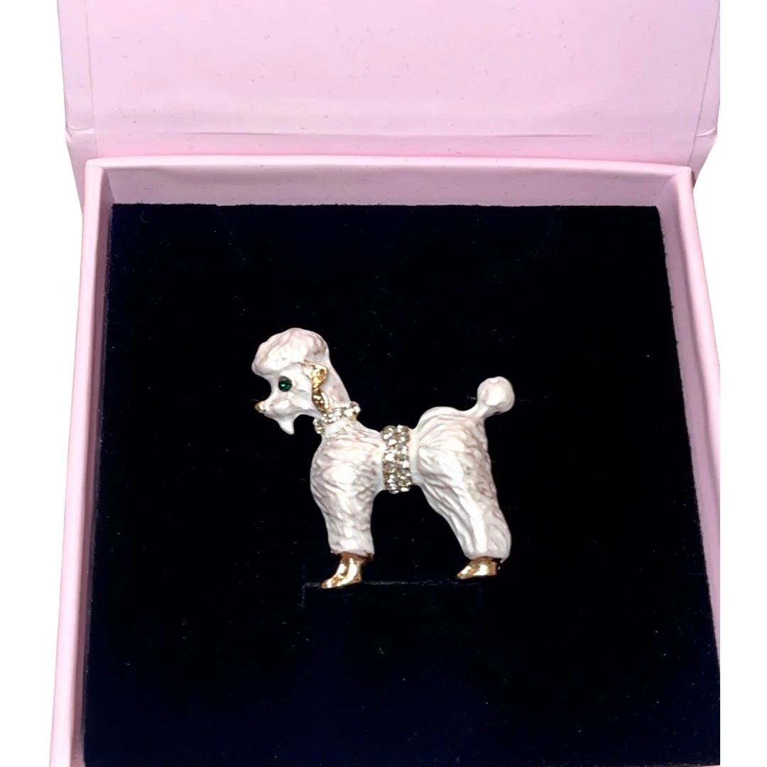 Pearl White Poodle Brooch - Image 3