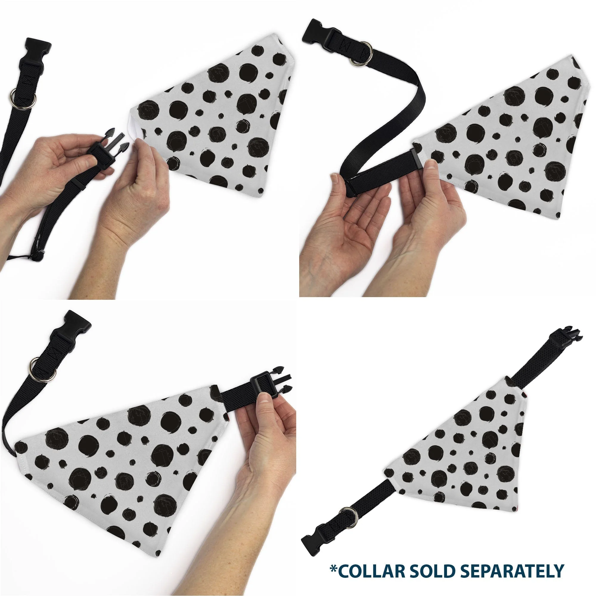 Pet Bandana - 101 Dalmatians Cruellas Spots White/Black - Image 6