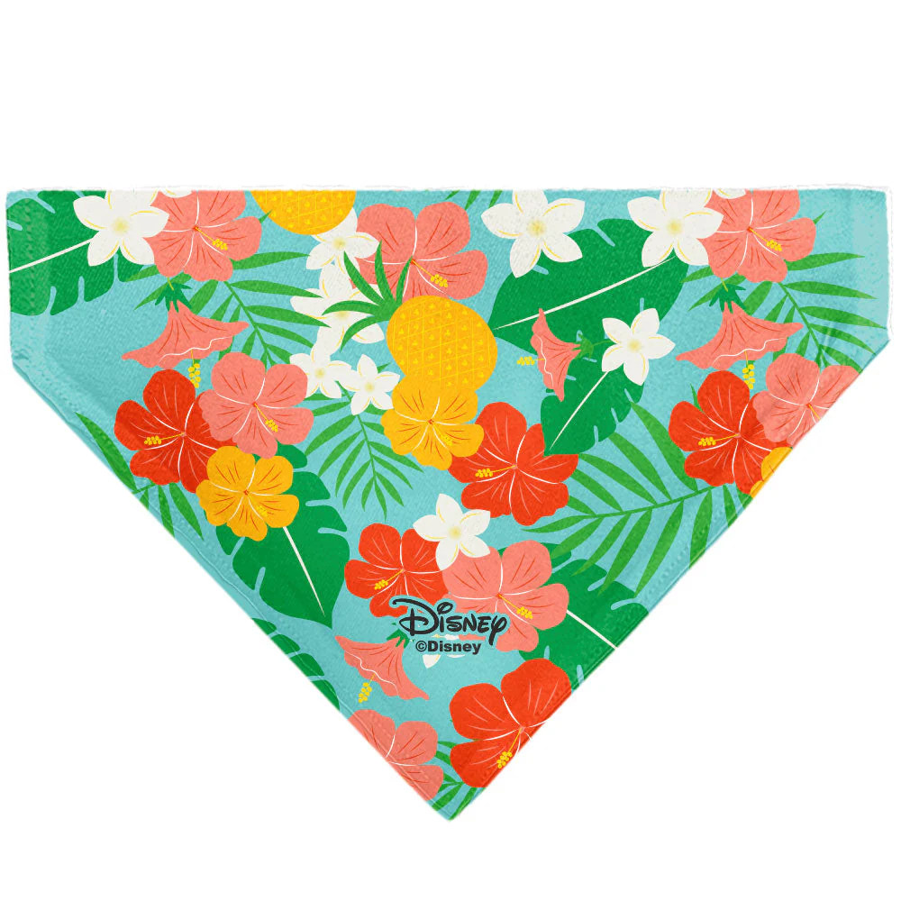 Pet Bandana - Lilo & Stitch Stitch Hang Loose Pose Floral Collage Blue - Image 2
