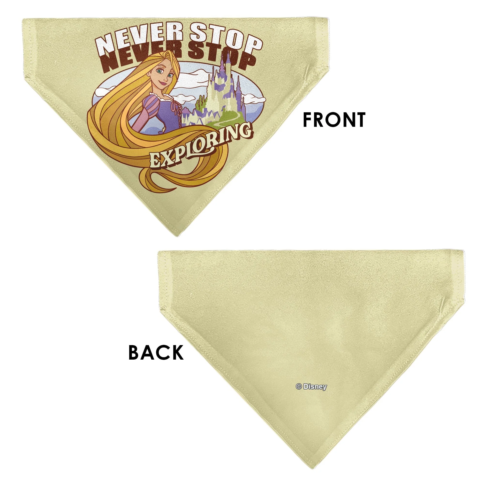 Pet Bandana - Rapunzel NEVER STOP EXPLORING Castle Pose Beige/Red/White - Image 3