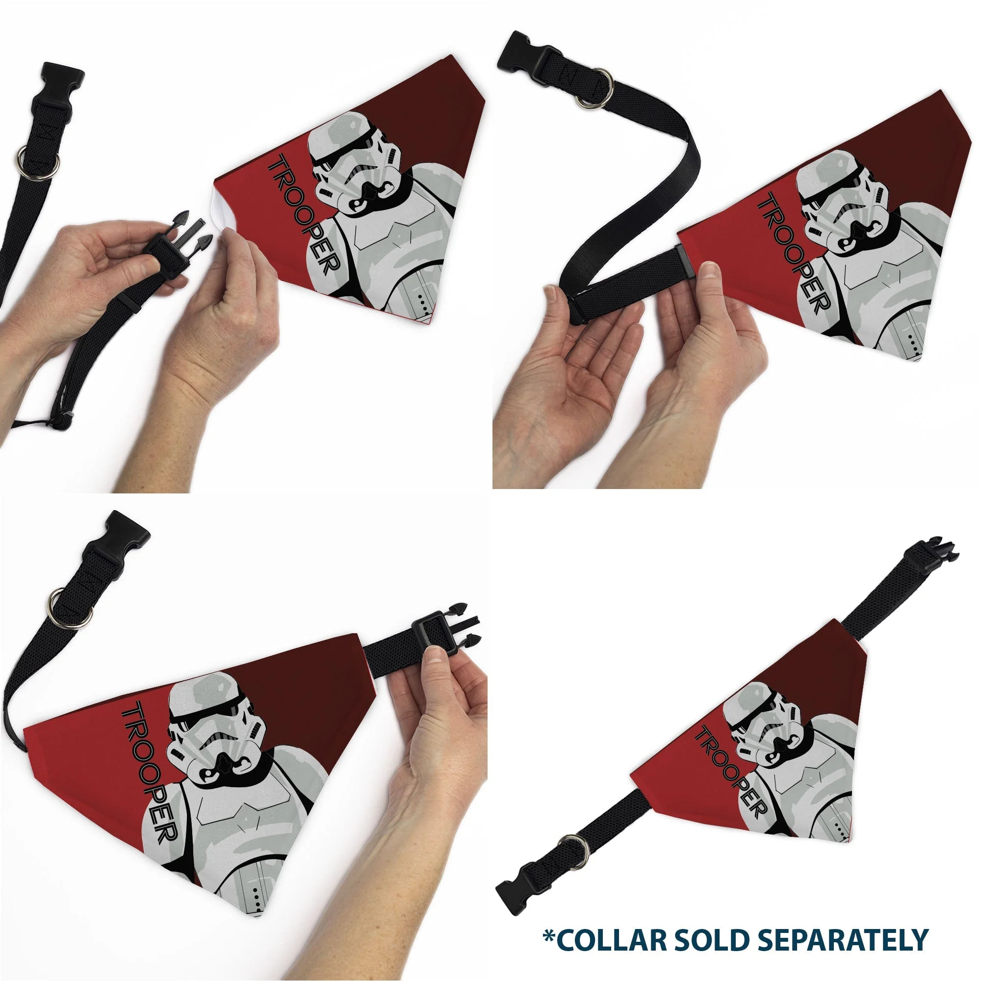 Pet Bandana - Star Wars TROOPER Text and Stormtrooper Pop Art Pose Reds/Black - Image 6