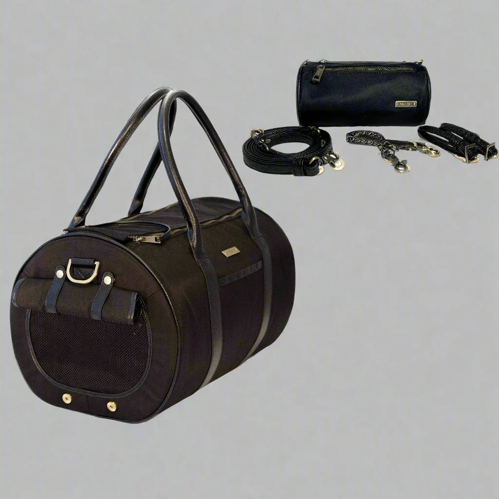 Pet Carrier Large + Multifunctional Bag - Black