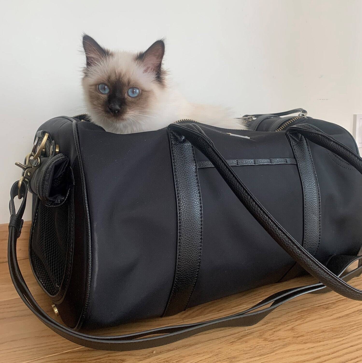 Pet Carrier Large + Multifunctional Bag - Black - Image 15