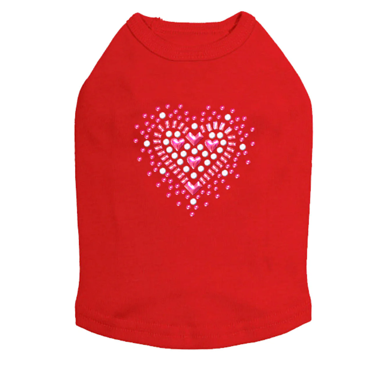 Pink Austrian crystal Heart - Dog Tank - Image 10