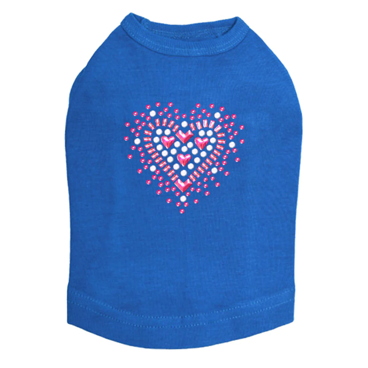 Pink Austrian crystal Heart - Dog Tank - Image 6