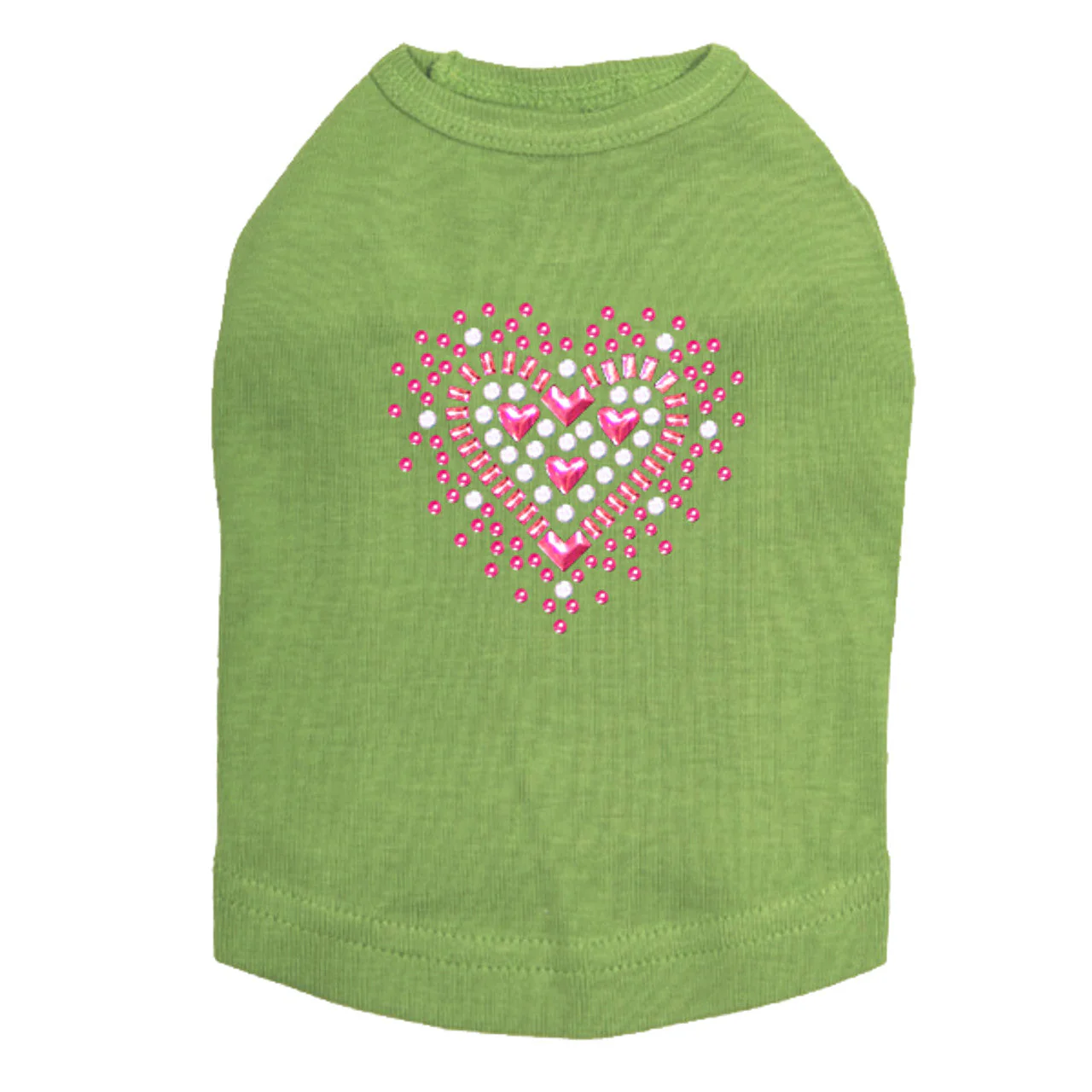 Pink Austrian crystal Heart - Dog Tank - Image 8
