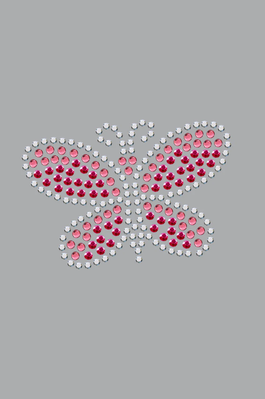 Pink Austrian crystal Rhinestone & Rhinestud Butterfly - Bandannas - Image 3