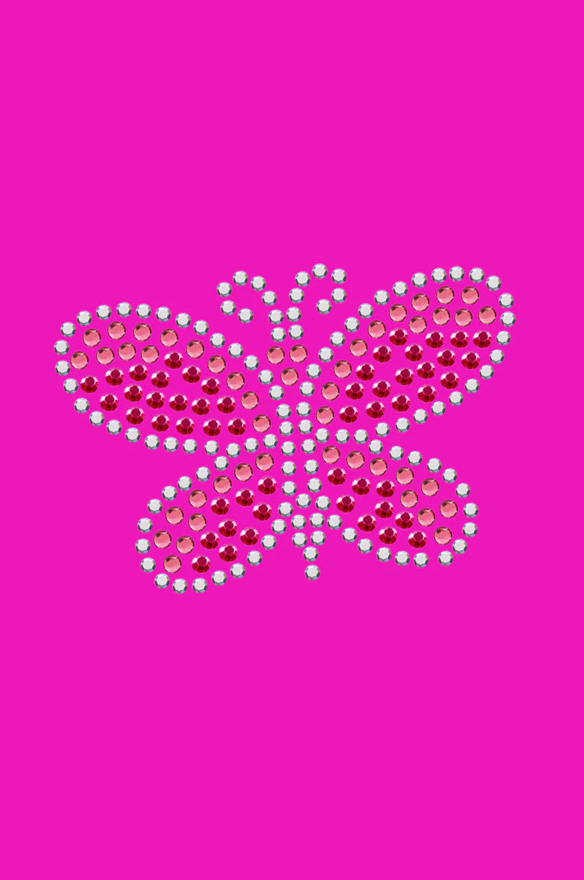 Pink Austrian crystal Rhinestone & Rhinestud Butterfly - Bandannas - Image 6