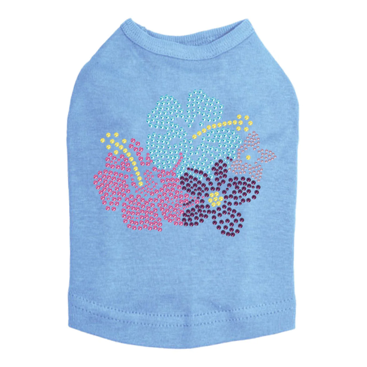 Pink, Blue & Purple Hibiscus - Dog Tank - Image 10
