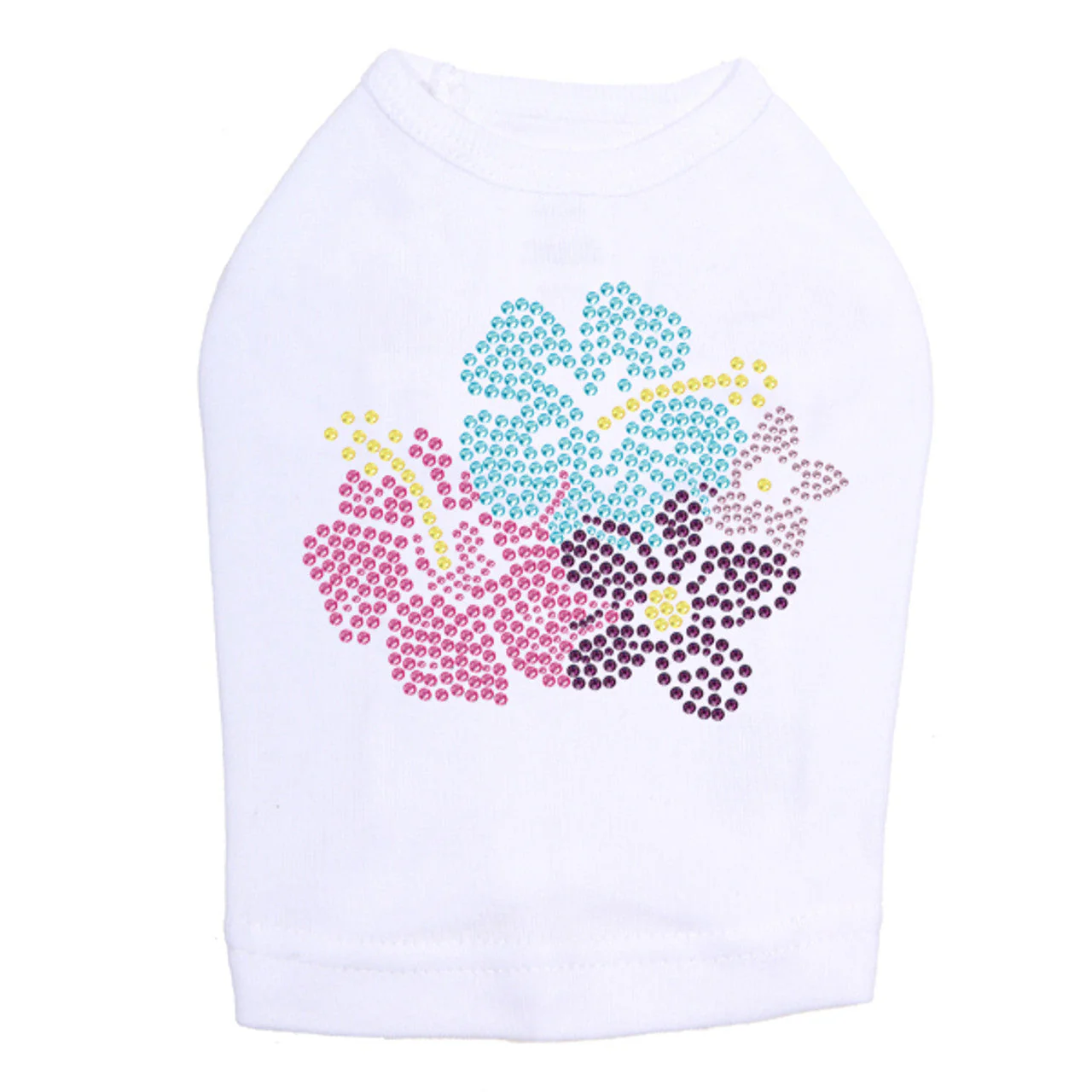 Pink, Blue & Purple Hibiscus - Dog Tank - Image 11