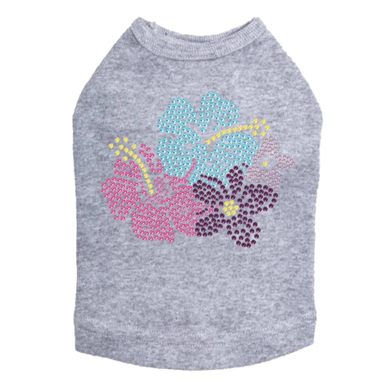 Pink, Blue & Purple Hibiscus - Dog Tank - Image 12