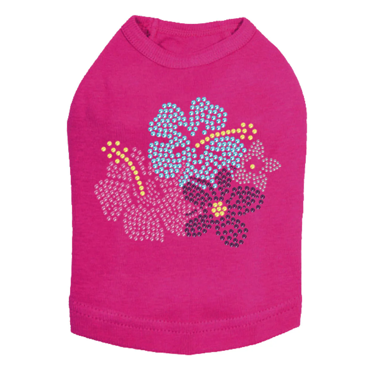 Pink, Blue & Purple Hibiscus - Dog Tank - Image 13