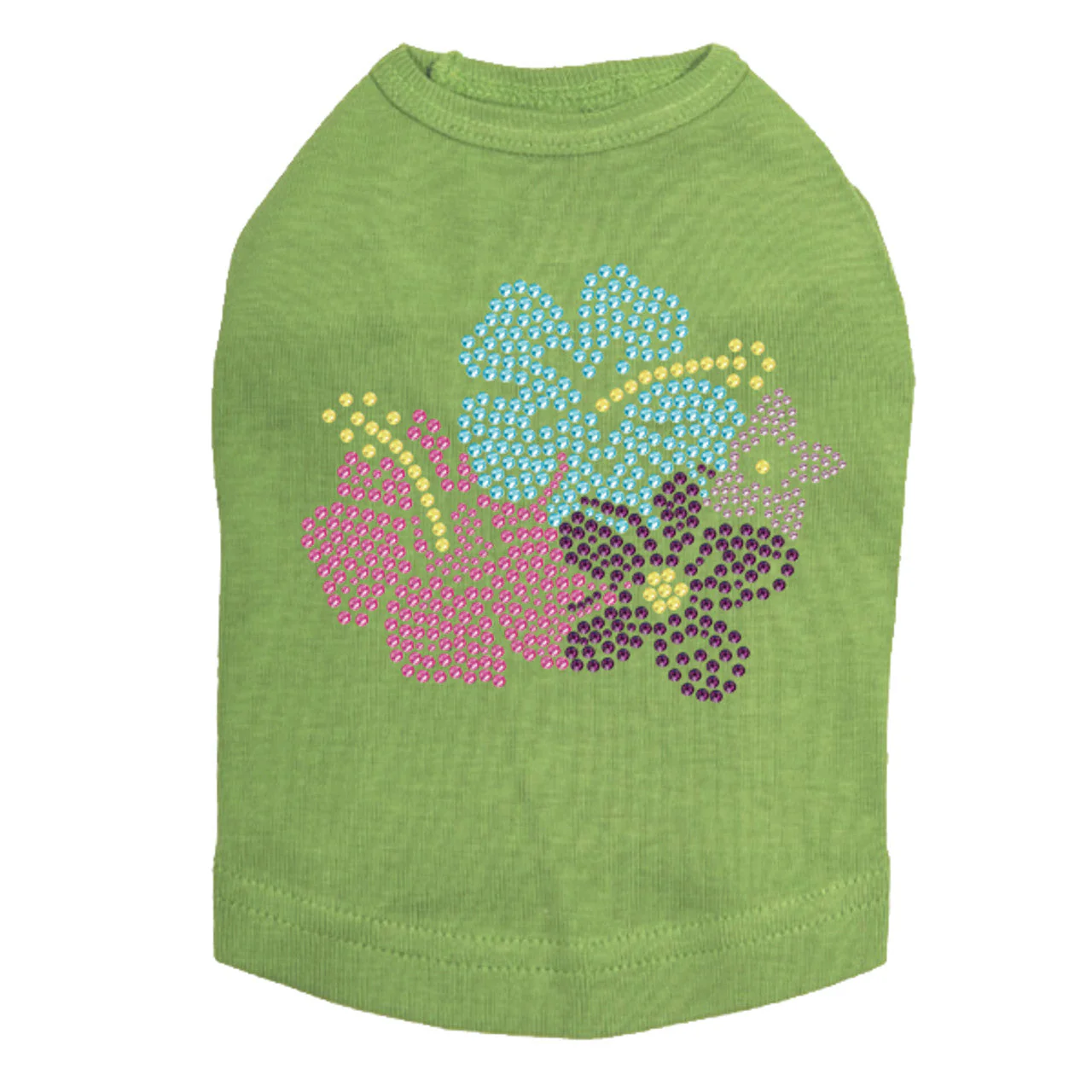 Pink, Blue & Purple Hibiscus - Dog Tank - Image 14