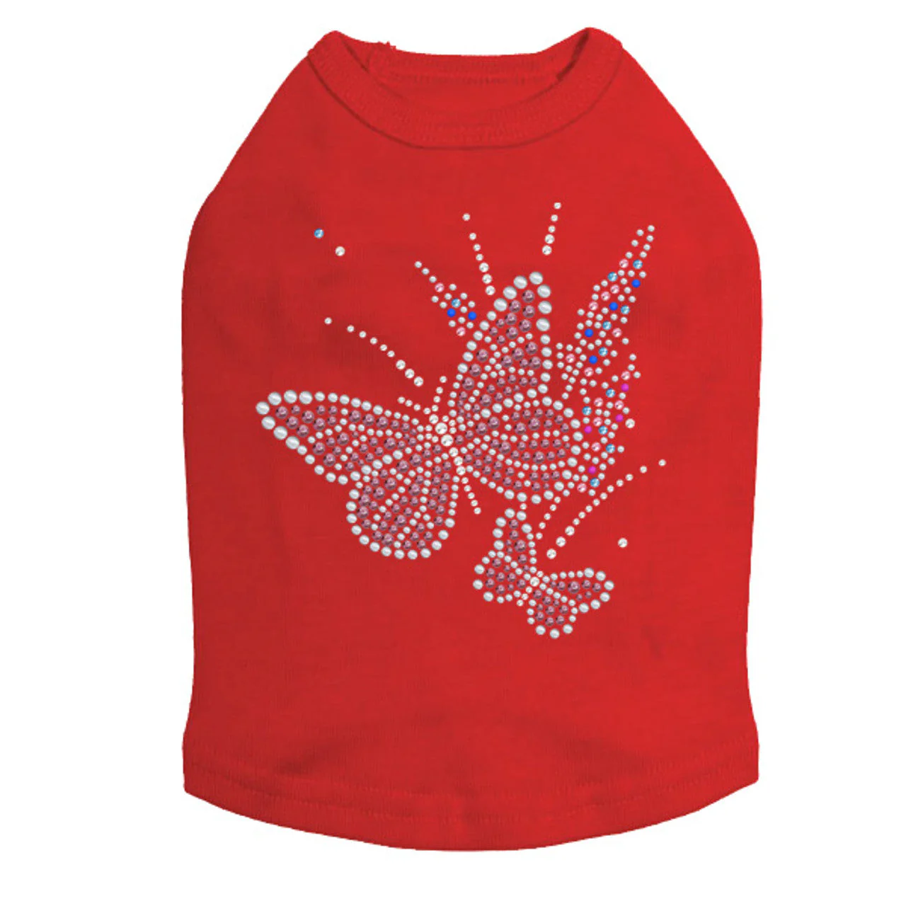 Pink Butterfly with Flowers - Dog Tank - Image 10