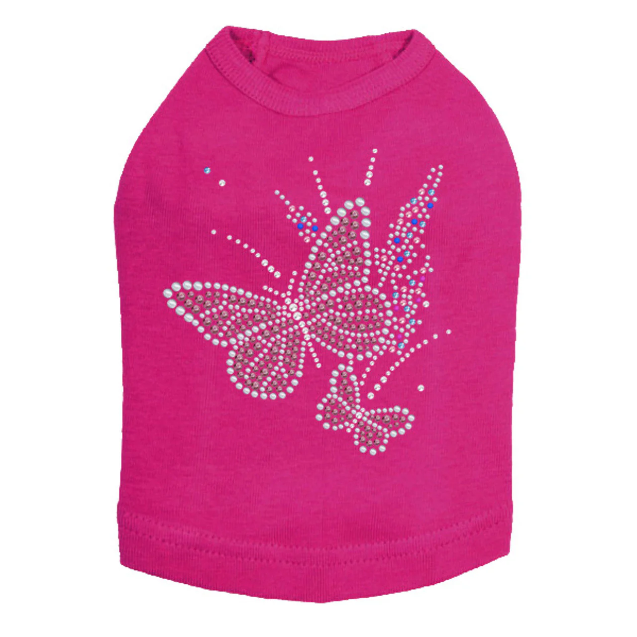 Pink Butterfly with Flowers - Dog Tank - Image 13