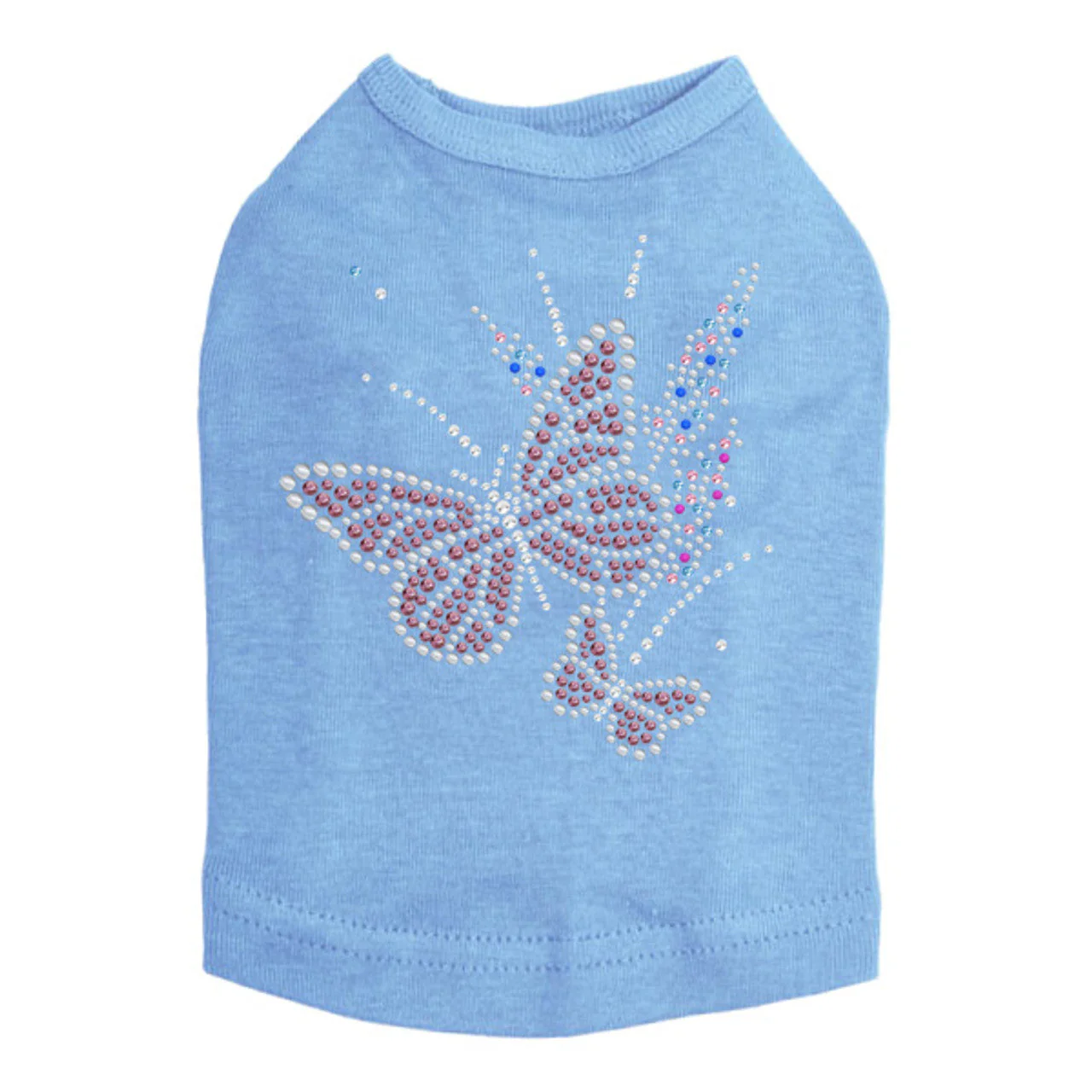 Pink Butterfly with Flowers - Dog Tank - Image 2