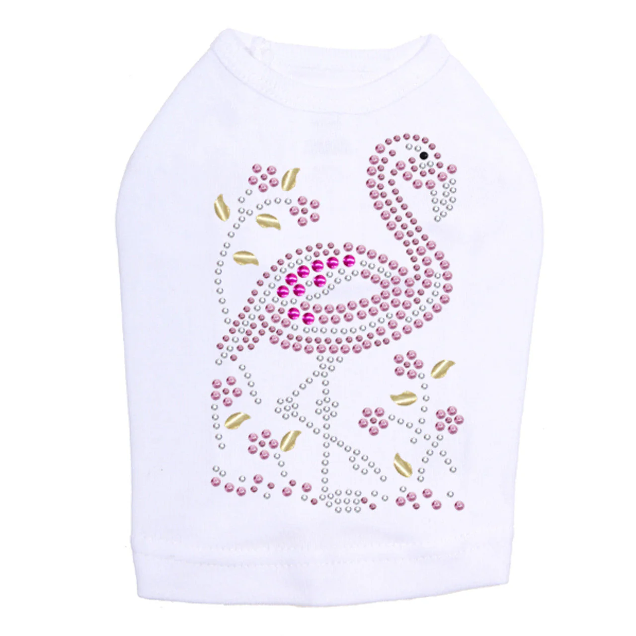 Pink Flamingo with Nailhead Flowers - Dog Tank - Image 8