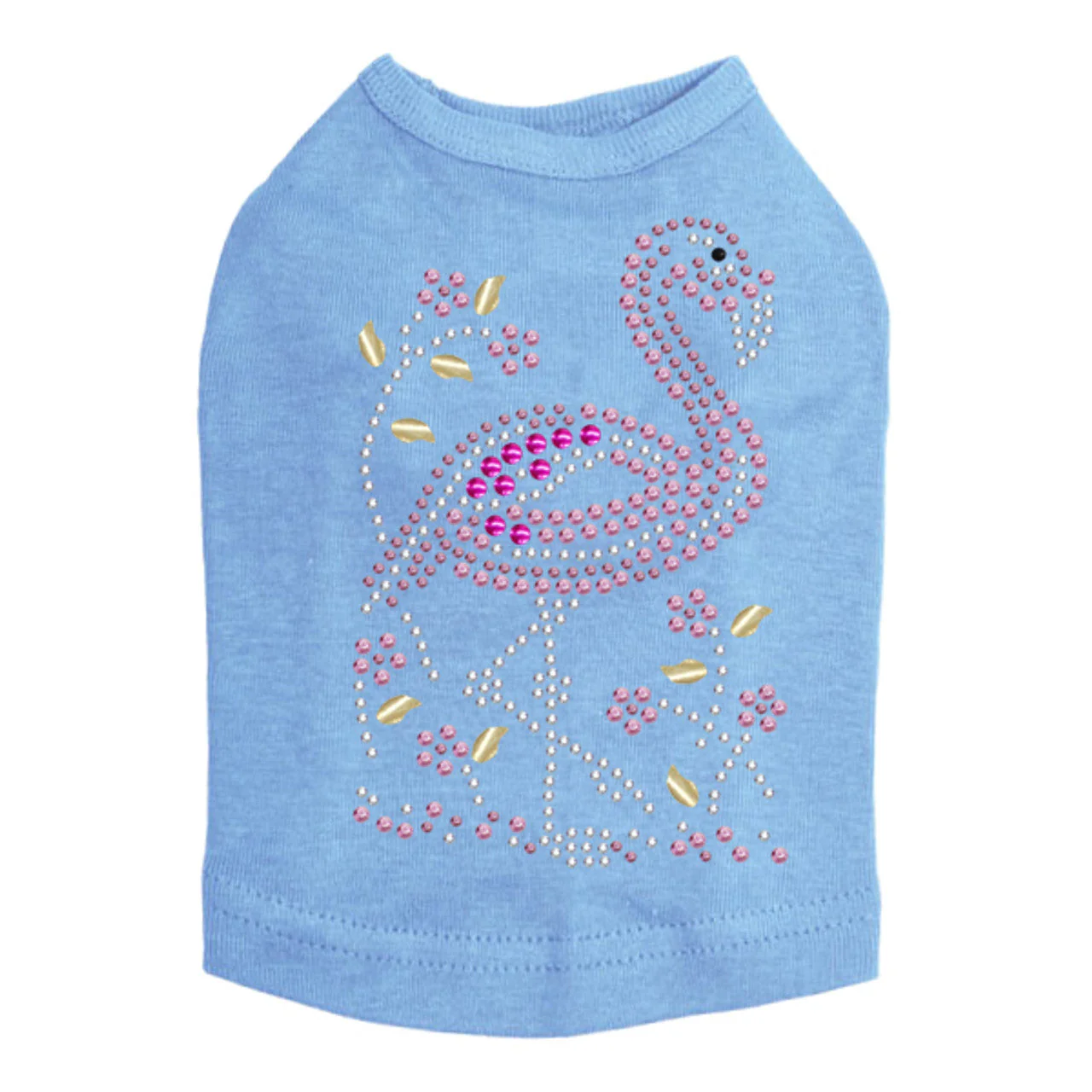 Pink Flamingo with Nailhead Flowers - Dog Tank - Image 9