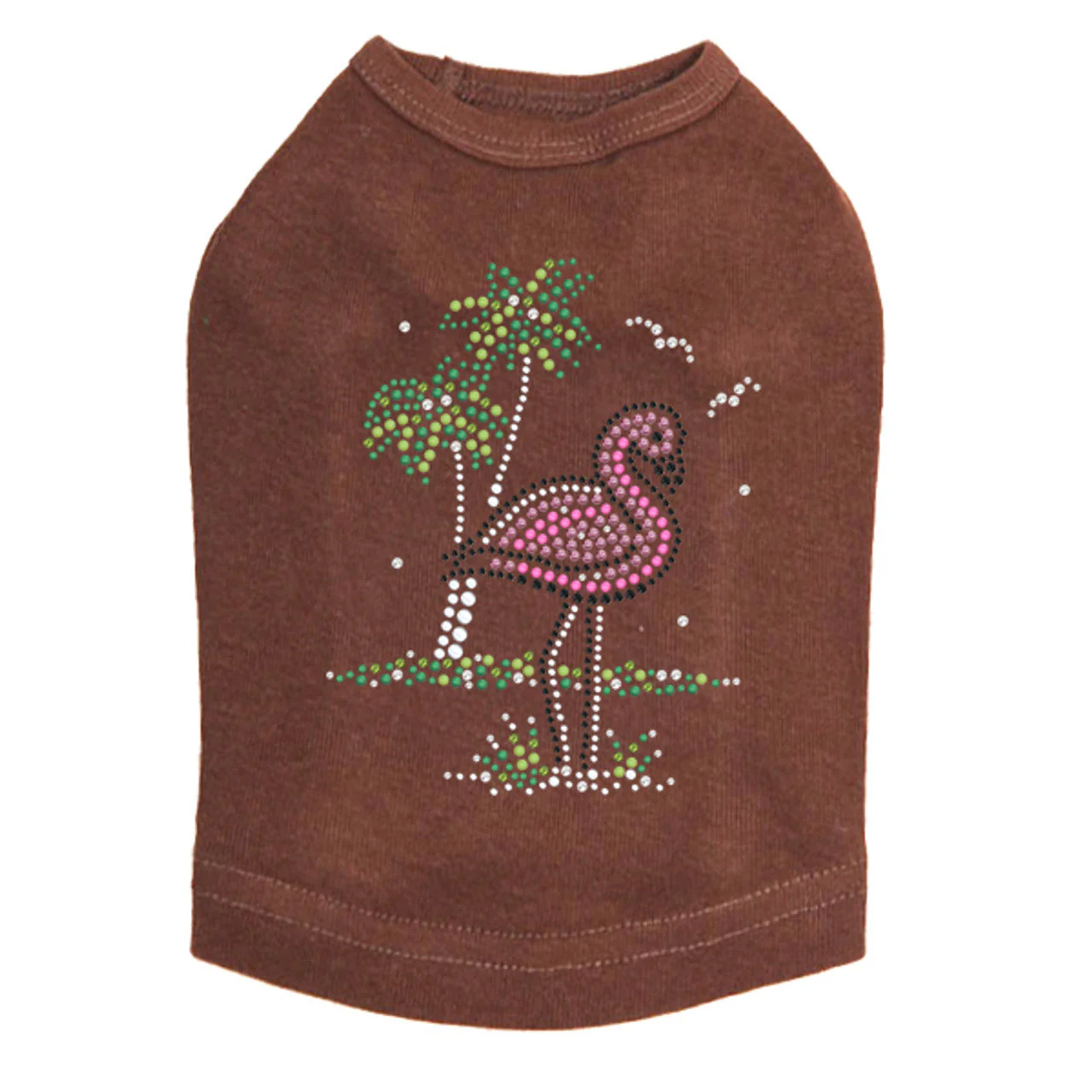 Pink Flamingo with Palm Trees - Dog Tank - Image 6