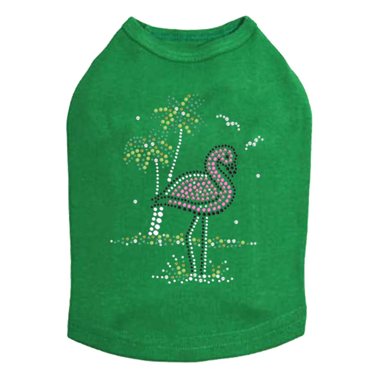 Pink Flamingo with Palm Trees - Dog Tank - Image 8