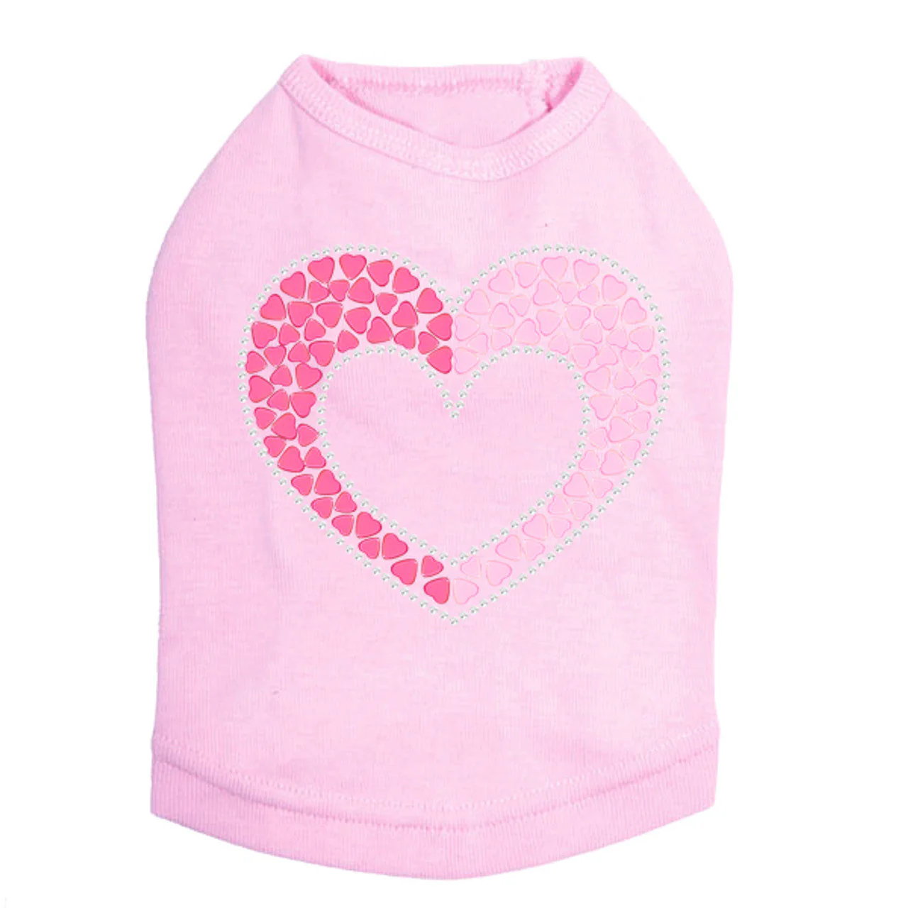 Pink & Light Pink Nailhead Hearts - Dog Tank - Image 2
