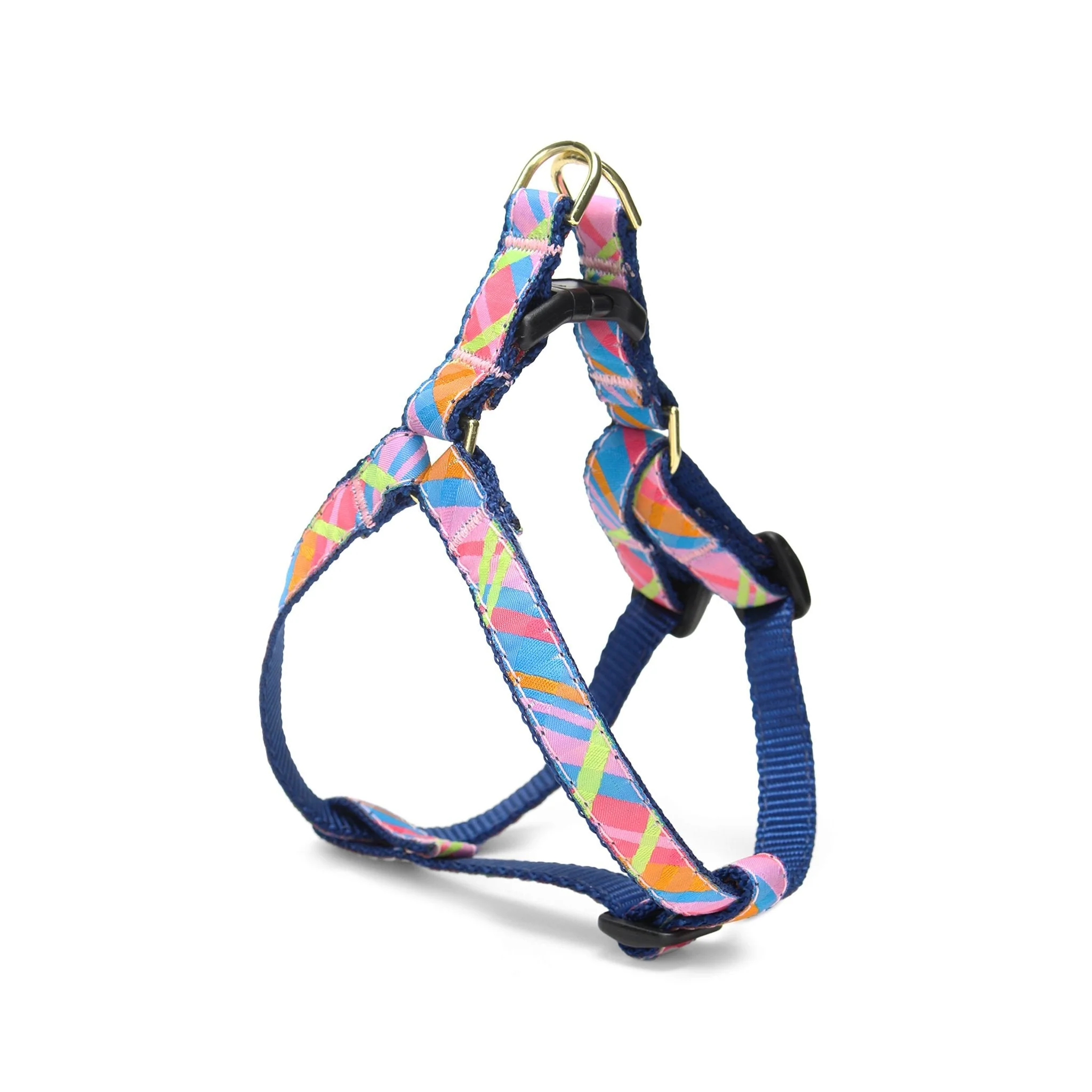 Up Country Pink Madras Dog Adjustable Dog Harness