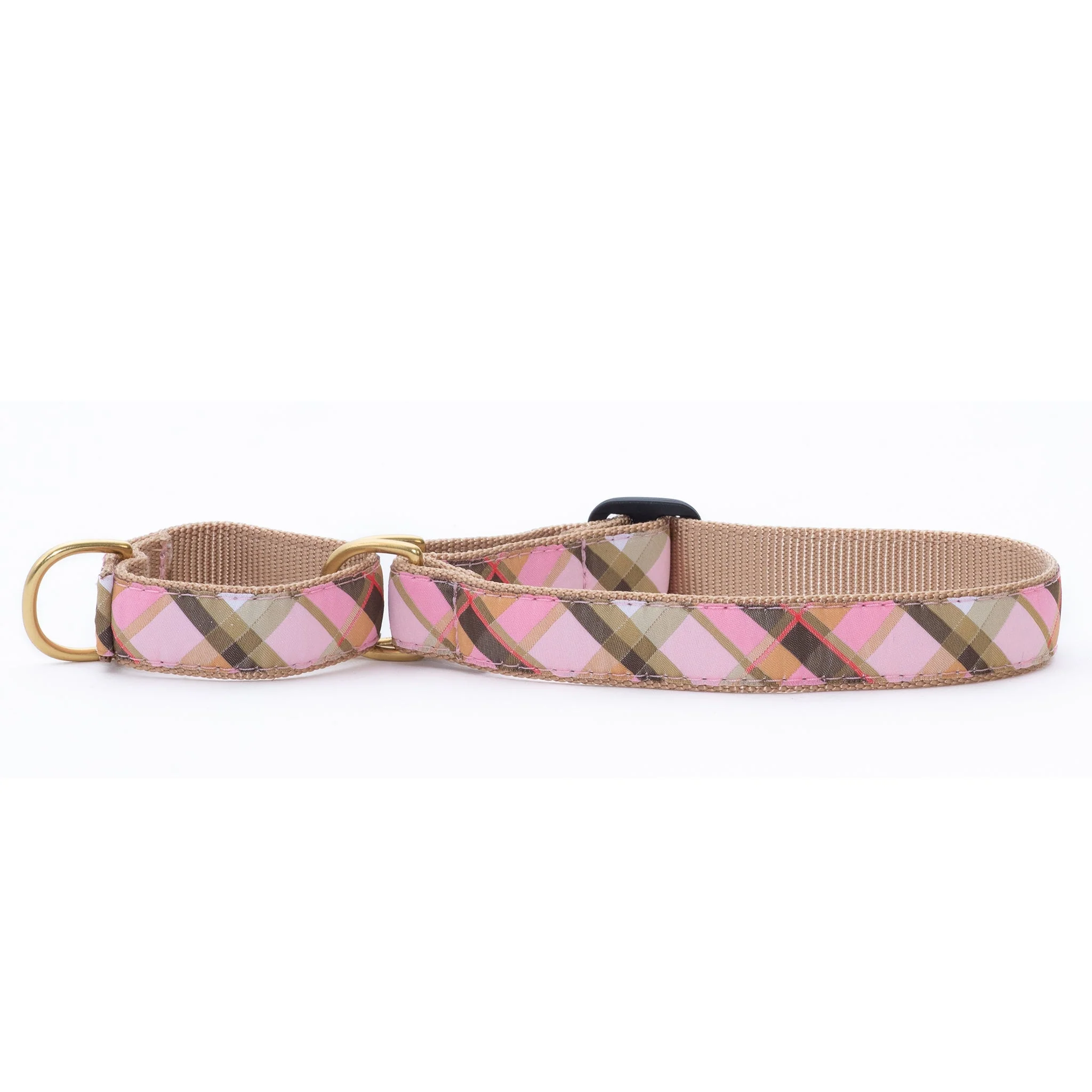 Up Country Pink Plaid Cast Brass Martingale Collar