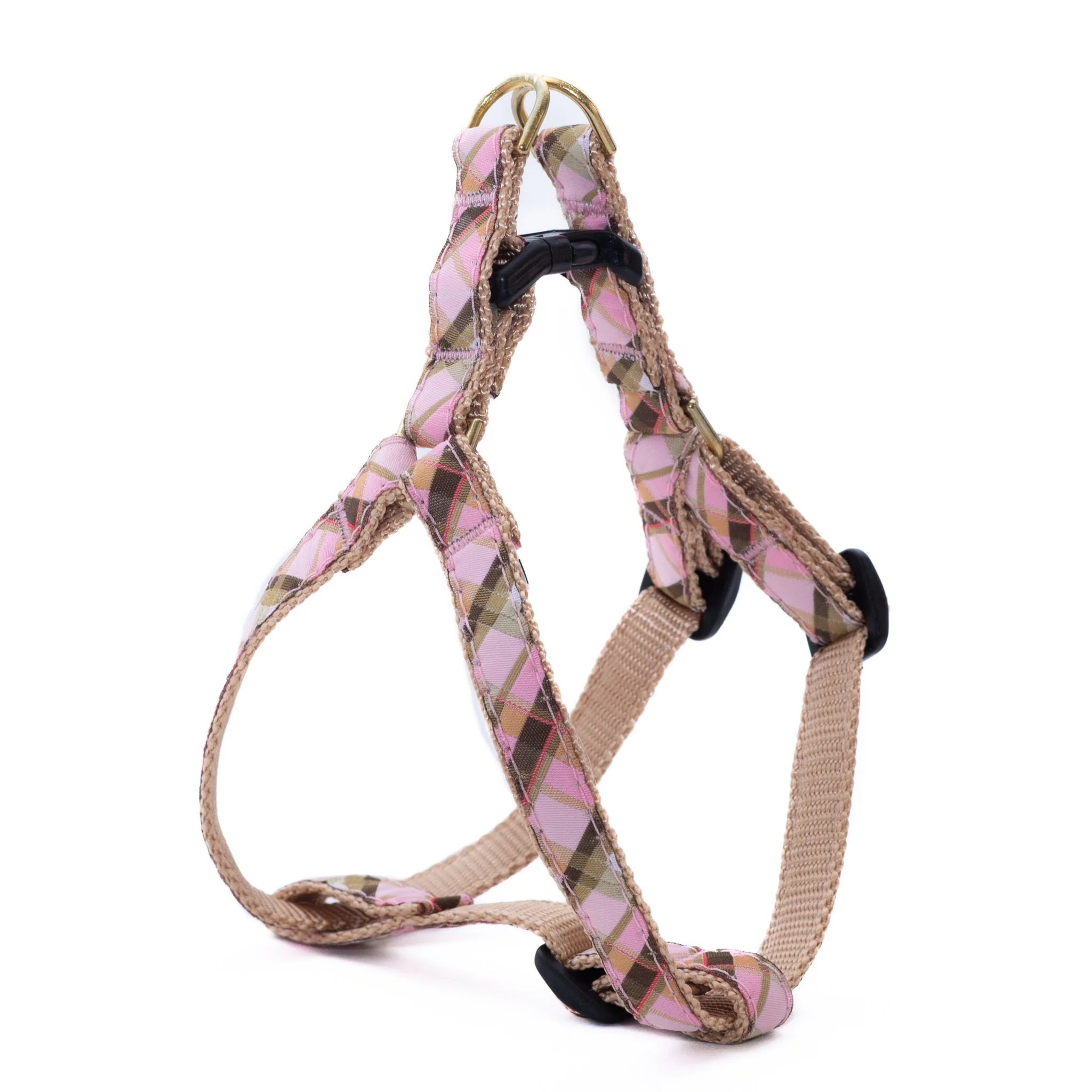 Up Country Pink Plaid Dog Adjustable Dog Harness