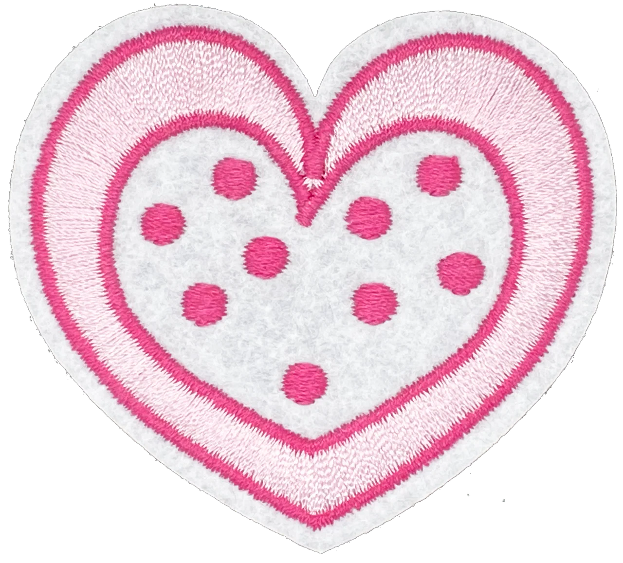 Pink Polka Dot Heart - Patch
